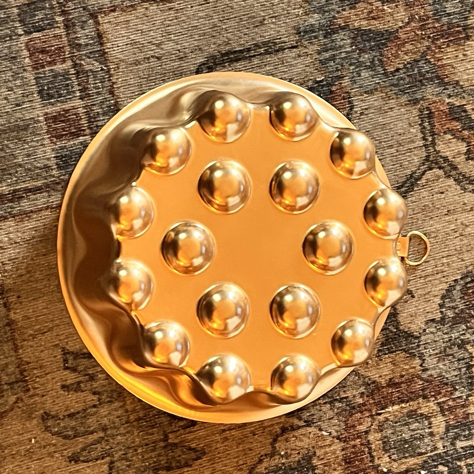Vintage Copper Jello Cake Mold Round Bubble Farmhouse Kitchen Decor 4 Cup