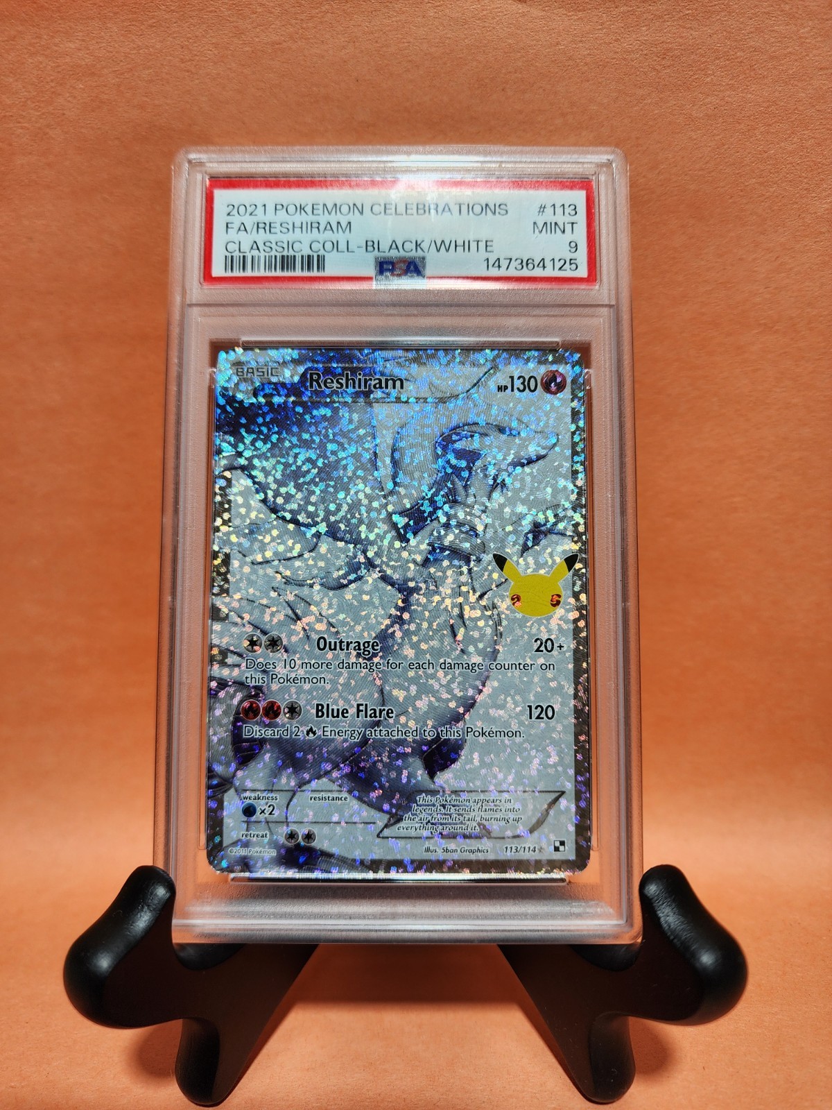 Pokemon 2021 Celebrations FA/Reshiram Holo Card #113/114 PSA 9 Mint