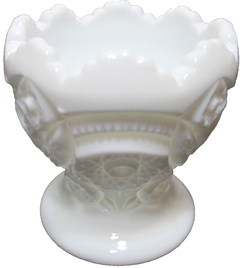 Vintage Imperial Glass Toothpick Holder White Milk Glass Footed 2 5/8\