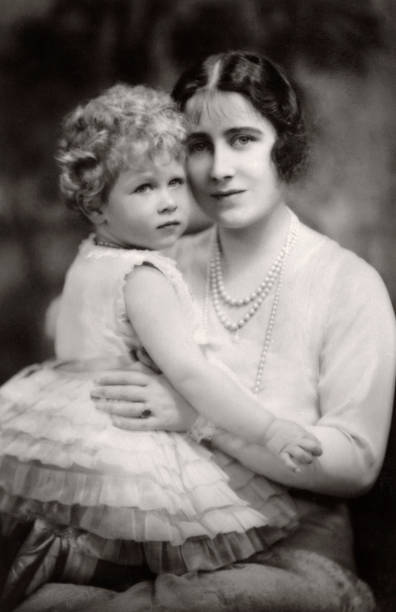 The Duchess of York with her elder daughter Princess Elizabeth 1928 Old Photo