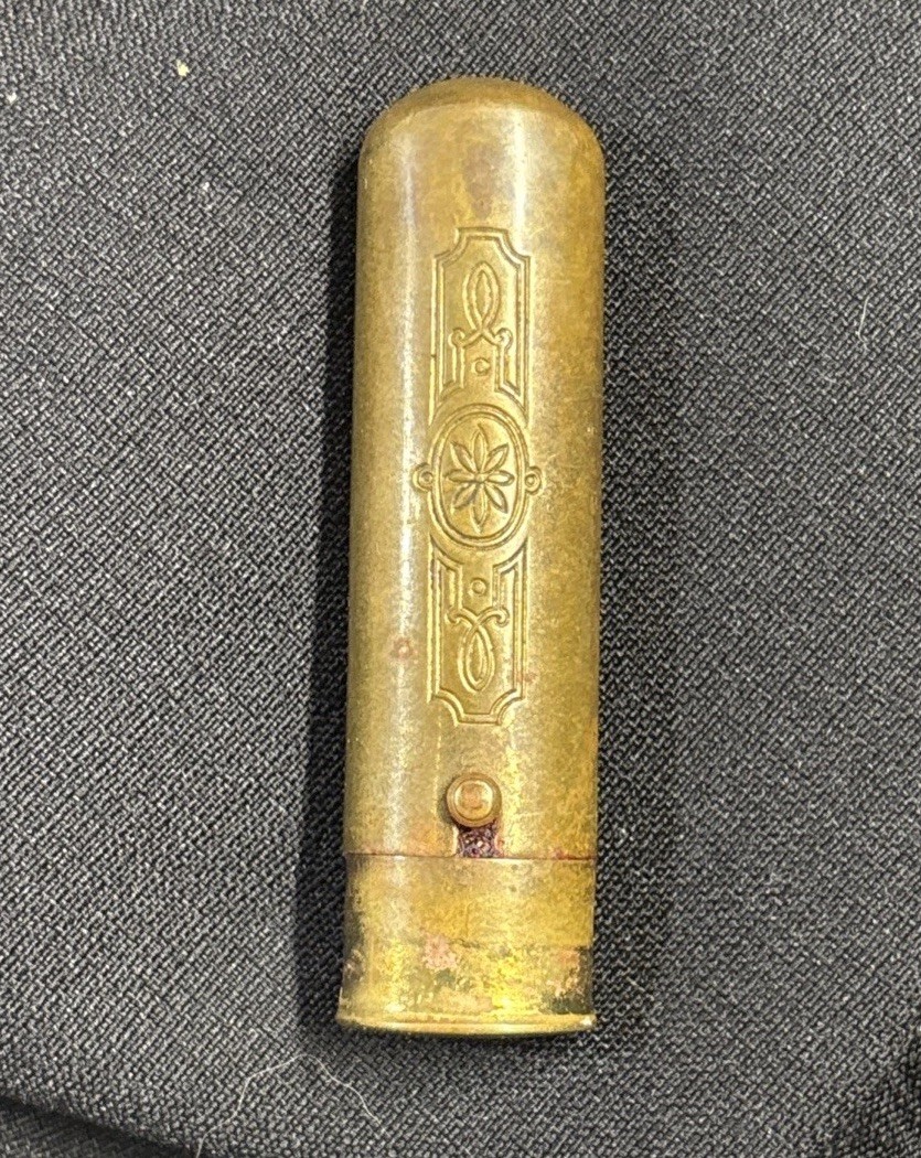 Antique Art Deco Lipstick Case Marked Harriet Hubbard Ayer Vtg Old Makeup Inside