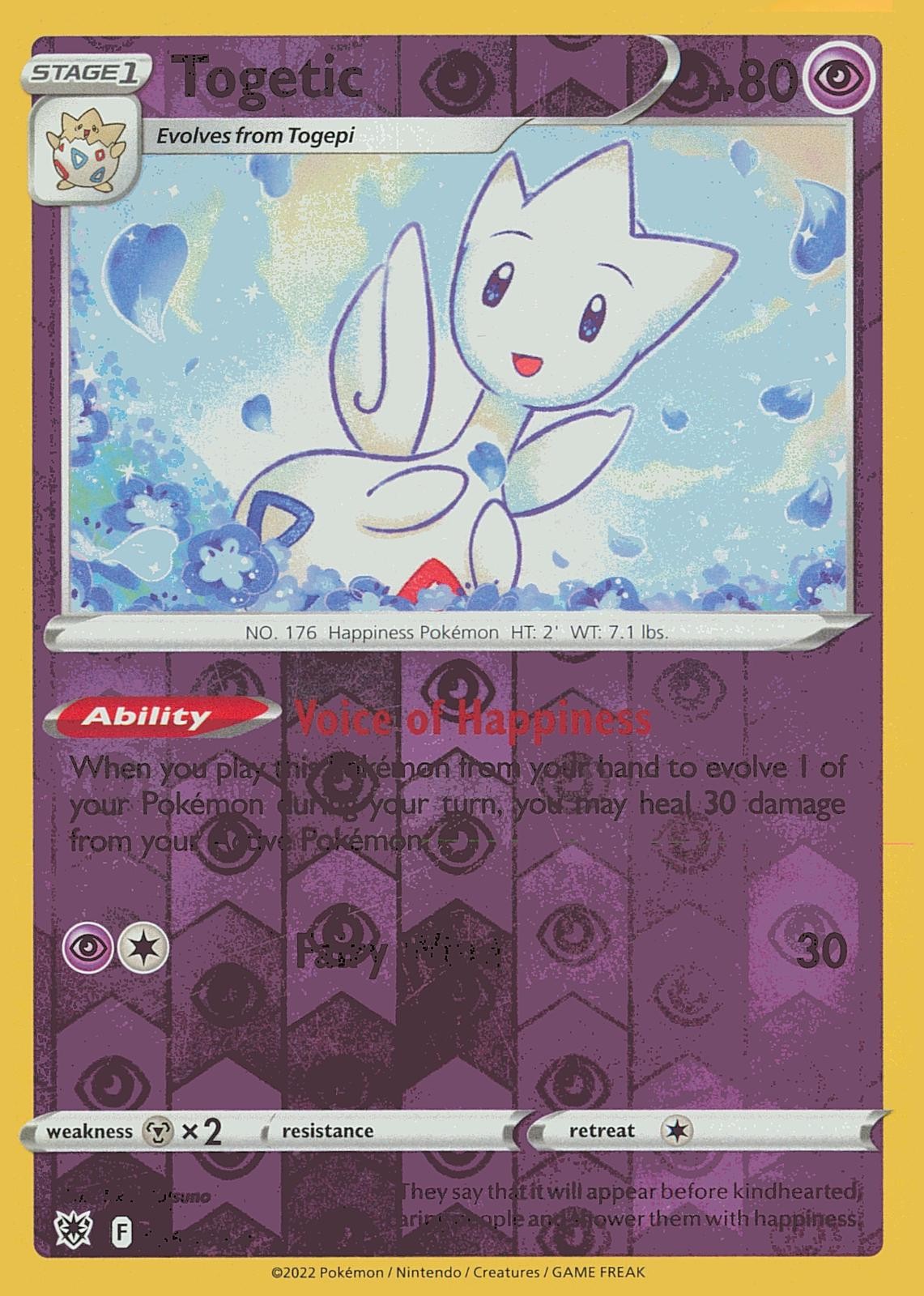TOGETIC UC REVERSE HOLO 056/189 ASTRAL RADIANCE POKEMON NM/M TOGETIC UC REVERSE HOLO 056/189 ASTRAL RADIANCE POKEMON NM/M