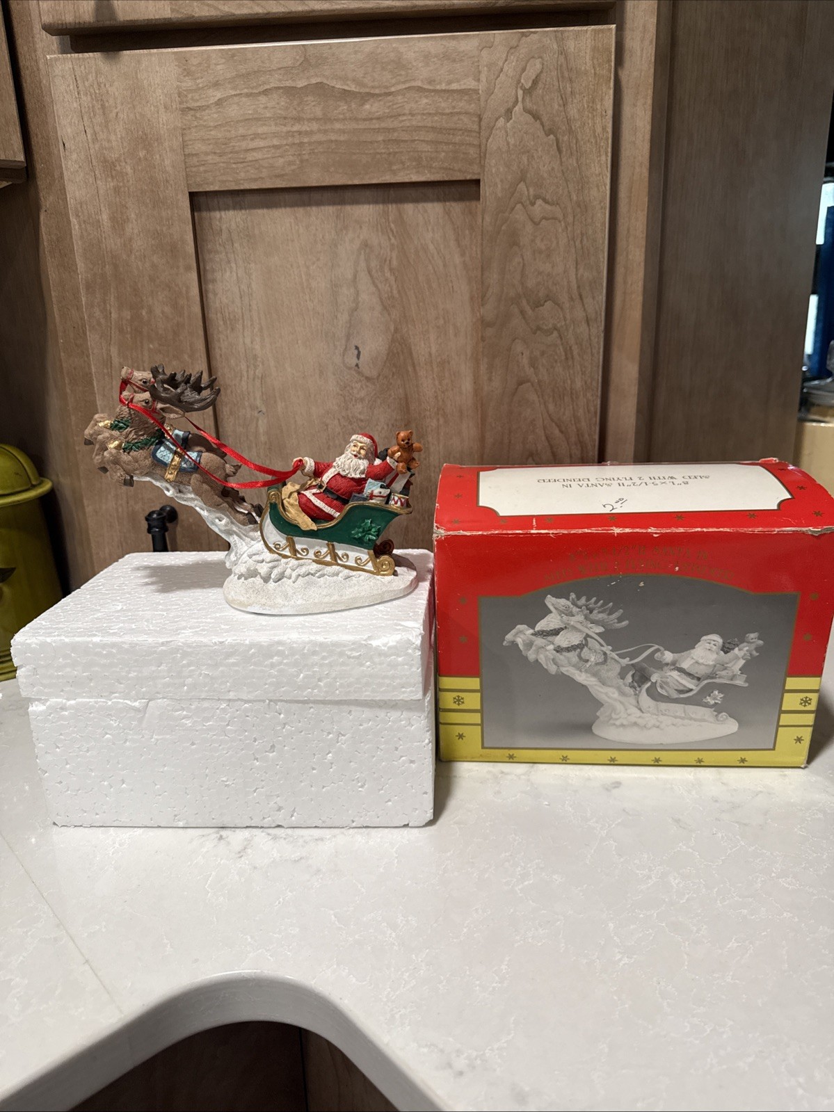 VTG 1993 Jaimy Christmas Santa And Flying Reindeer Complete With Box 