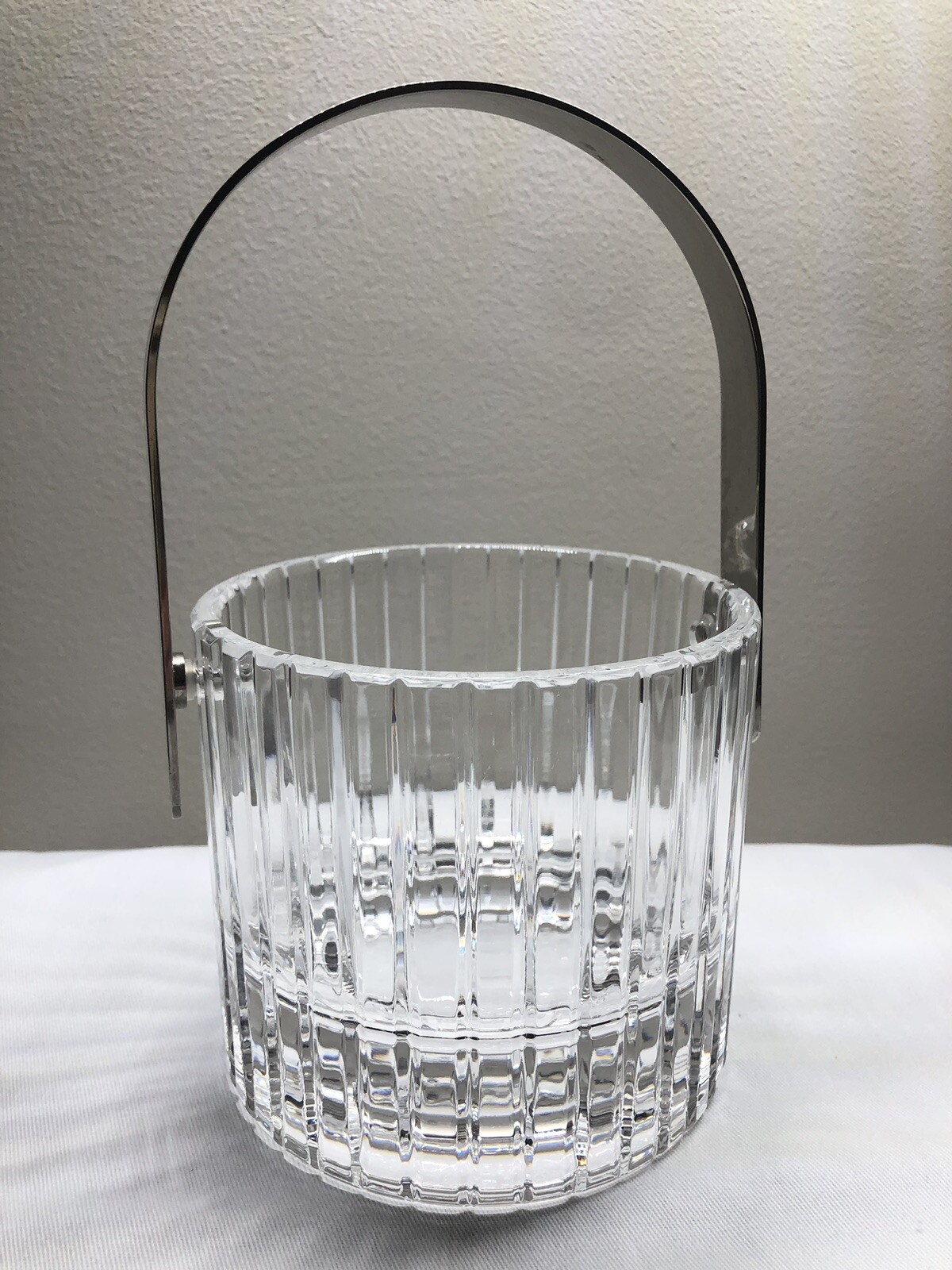 VINTAGE COLLE LEAD CRYSTAL PETITE ICE BUCKET Stainless Handle Made in Italy