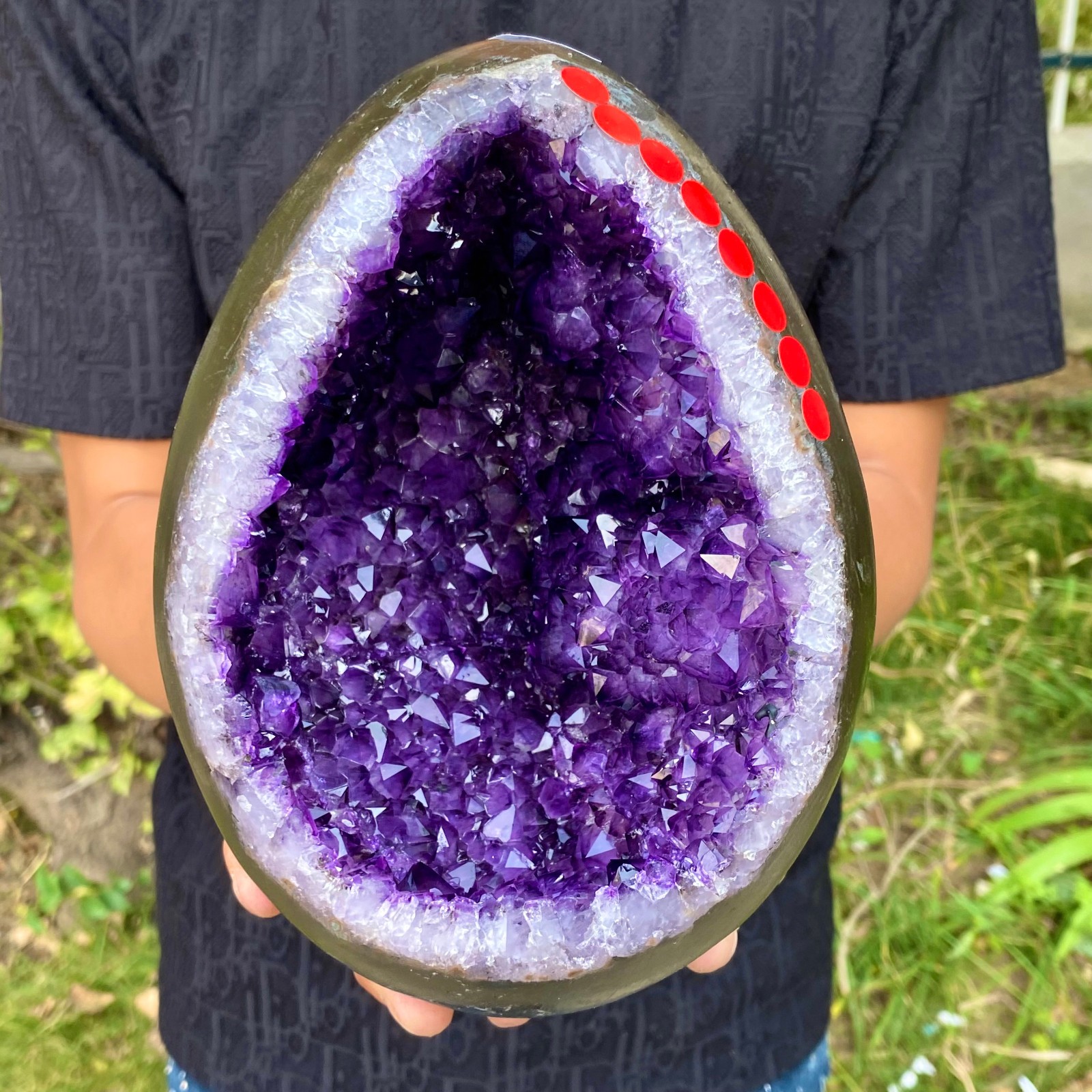 9.25LB Large Natural amethyst Dinosaur egg Quartz Crystal specimen healing