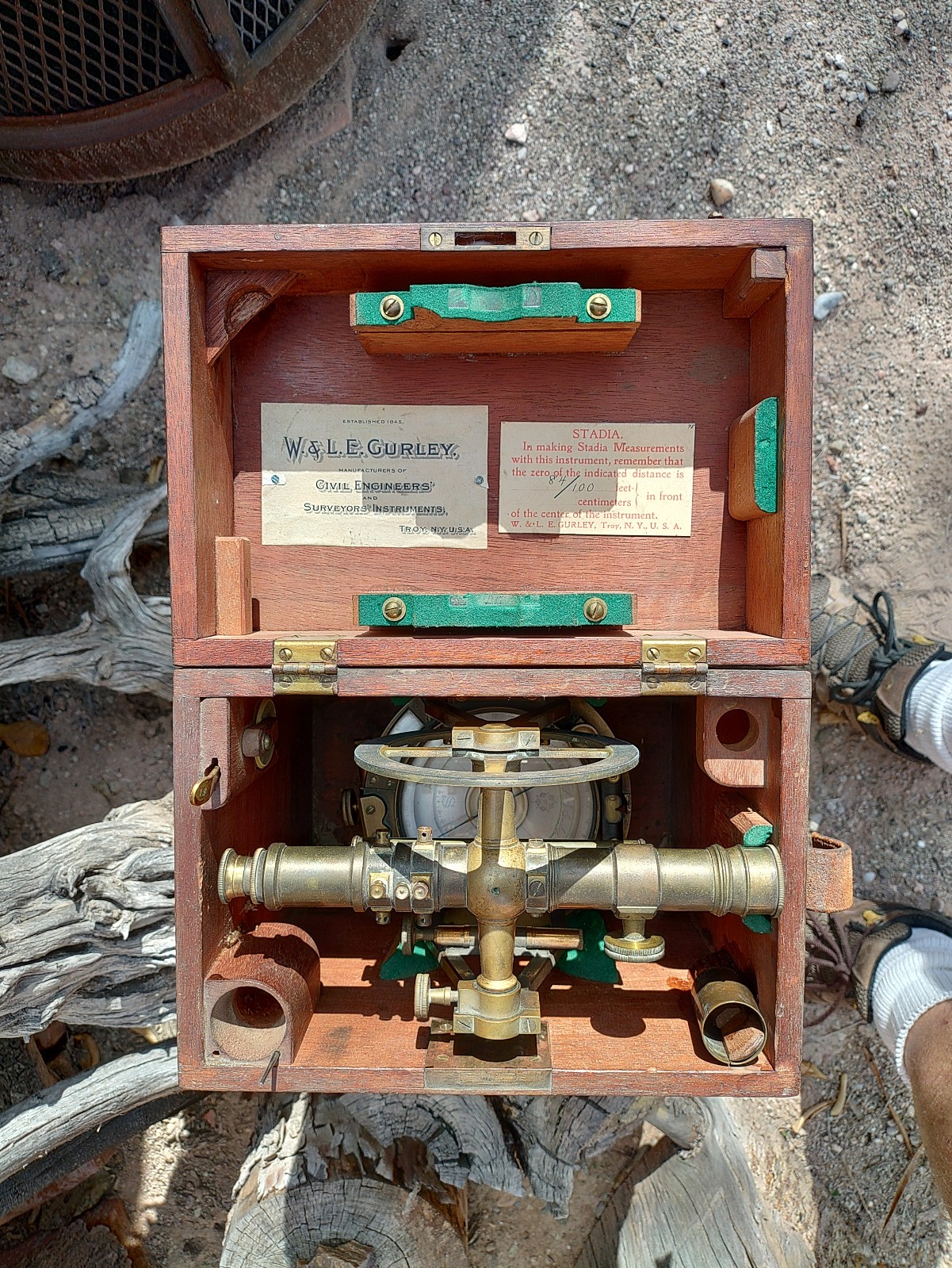 Antique W. & L. E. Gurley Transit, with Wooden Case, Pre-1908 Antique W. & L. E. Gurley Transit, with Wooden Case, Pre-1908