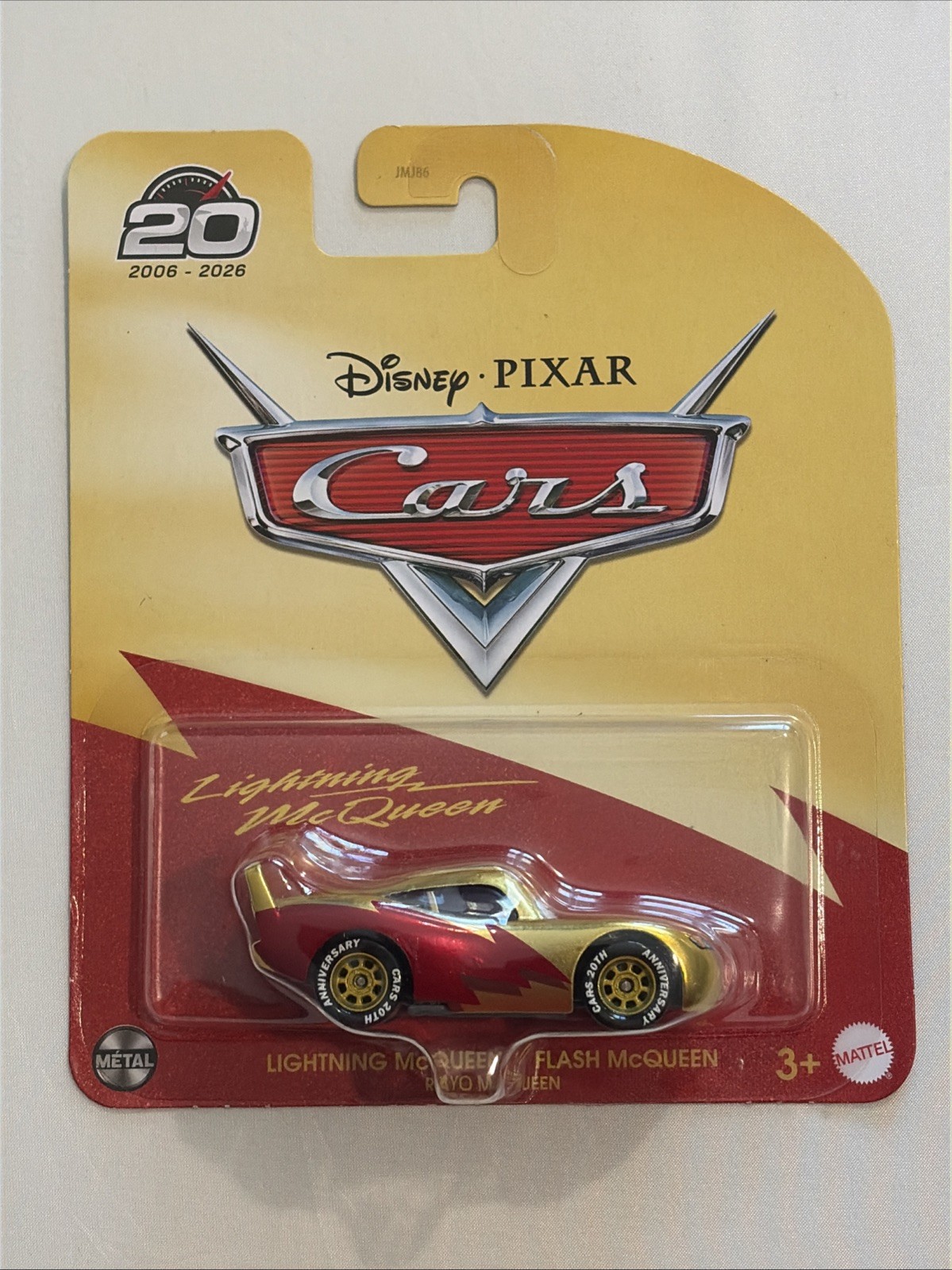 Disney Pixar Cars 20th Anniversary Golden Lightning McQueen Flash McQueen 
