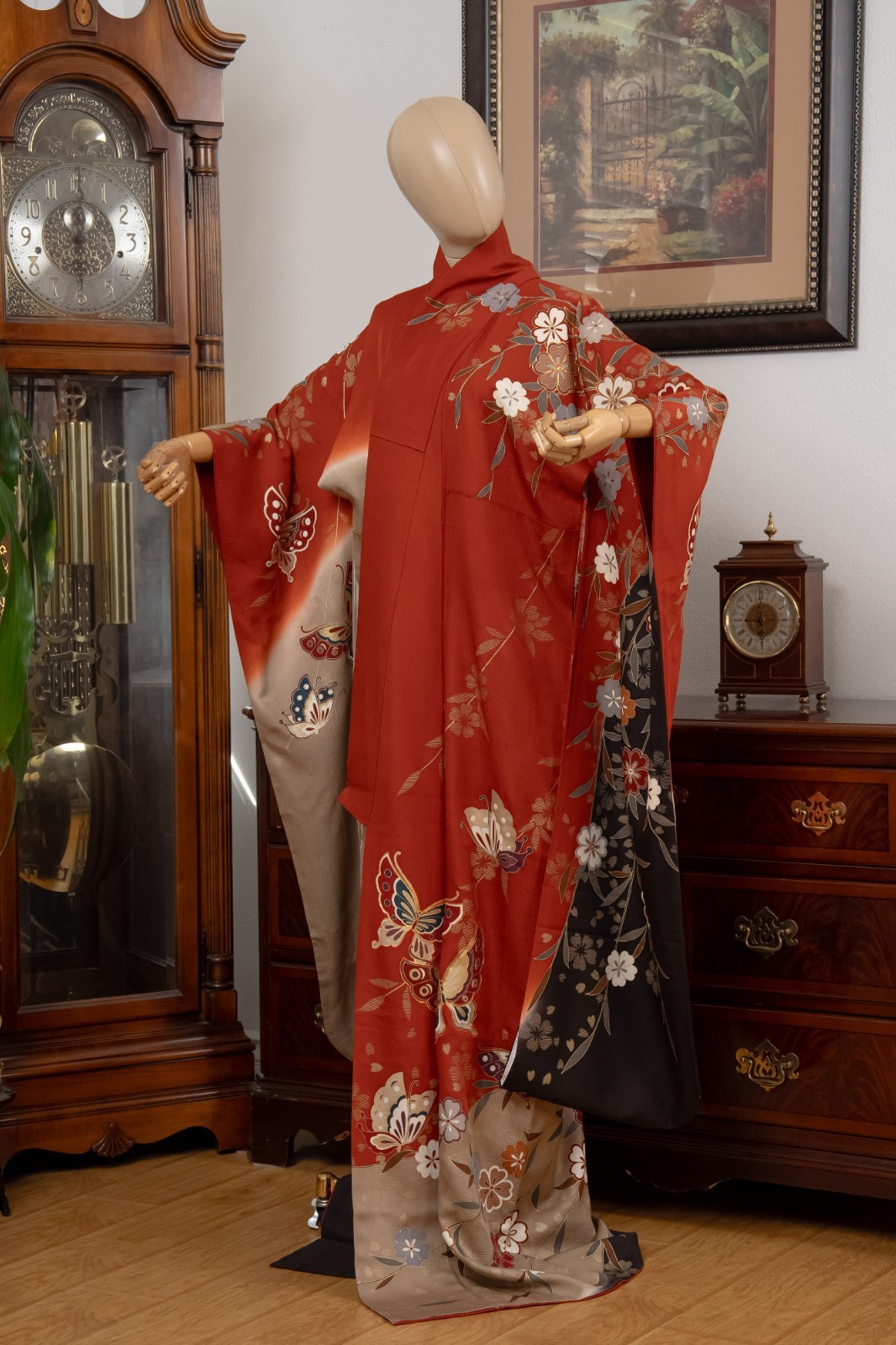 DEAR VANILLA JAPANESE FURISODE SILK KIMONO WOMEN\'S AUTHENTIC JAPAN MADE VINTAGE