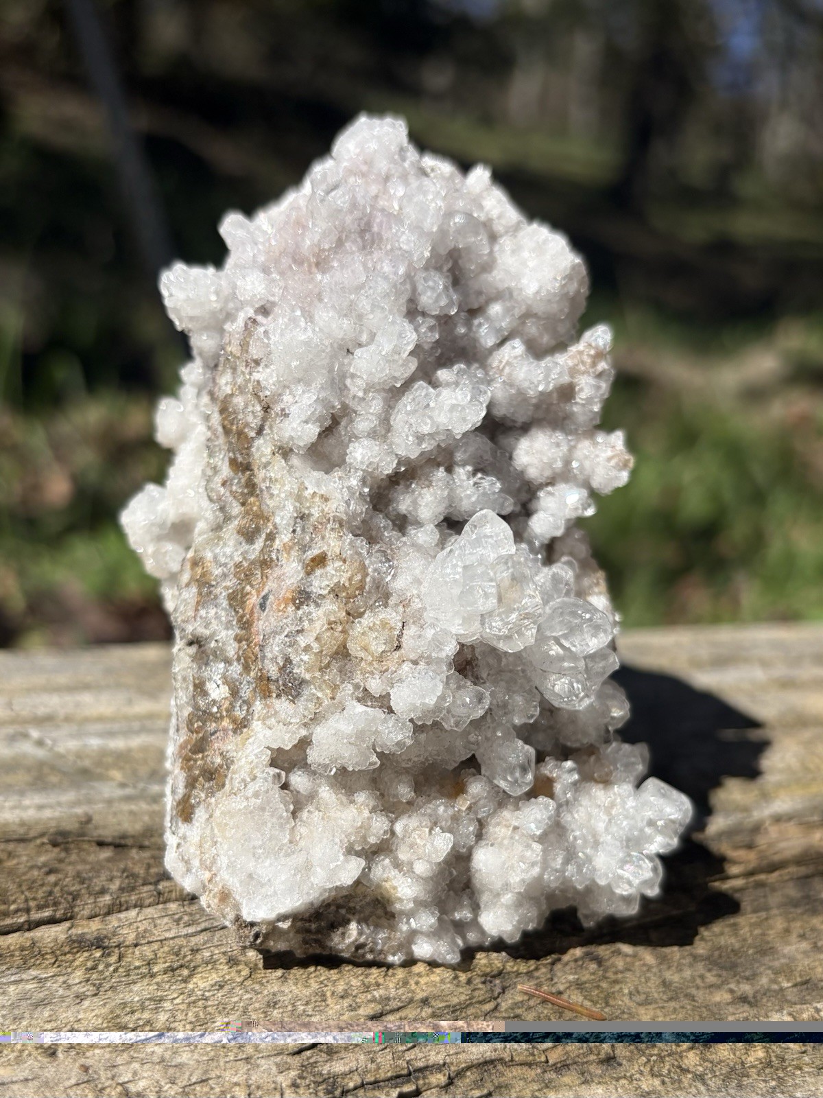 Natural Clear Calcite Cluster- Beautiful 4.3” Raw Druzy Calcite Crystal Cluster