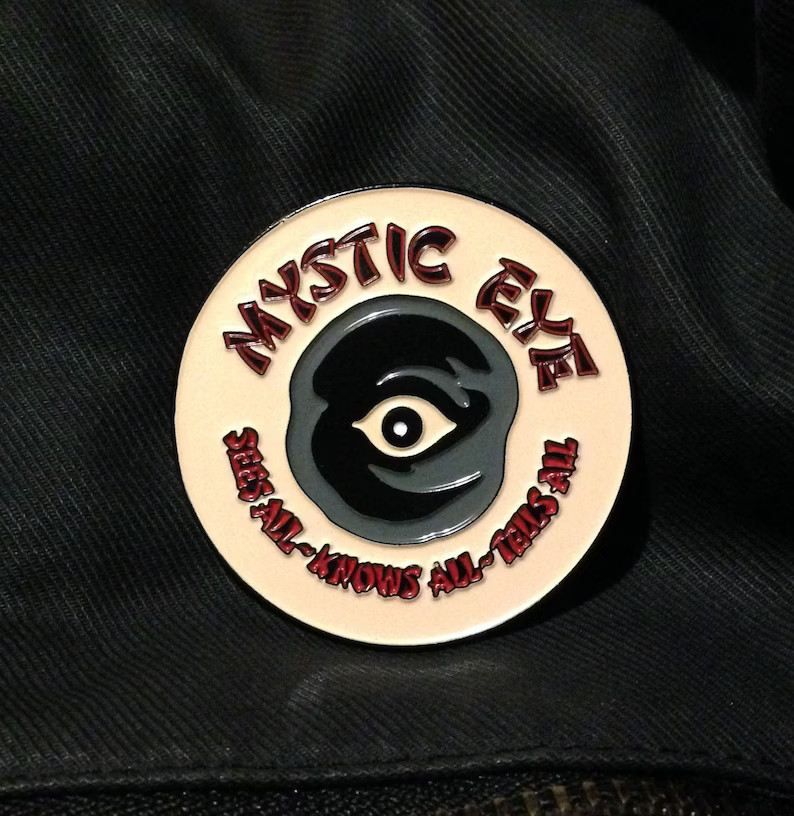 MYSTIC EYE pin ouija occult metaphysics goth punk satanic panic horror psychic