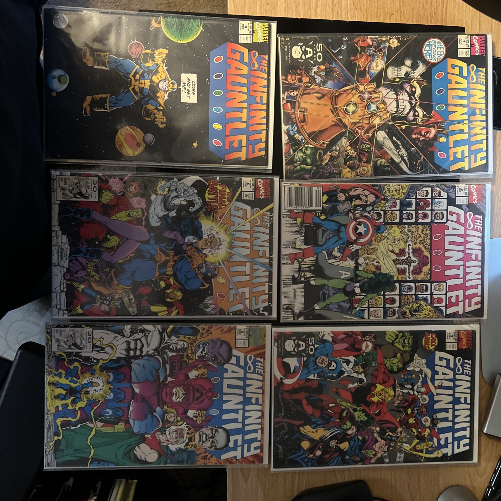 Marvel Comics The Infinity Gauntlet #1 - # 6 The Complete Series 1991 