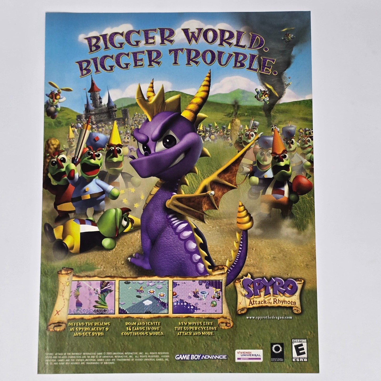 Spyro Attack of the Rhynocs GameBoy Advance Big Print Ad/Poster Official Promo