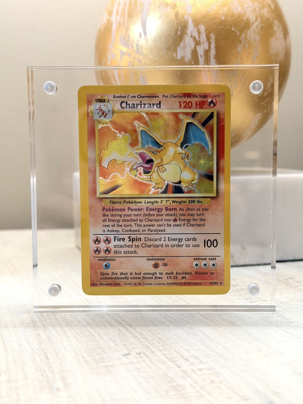 RARE🔥Excellent Condition Charizard 4/102 Pokémon 1999 Unlimited Base Set Holo 