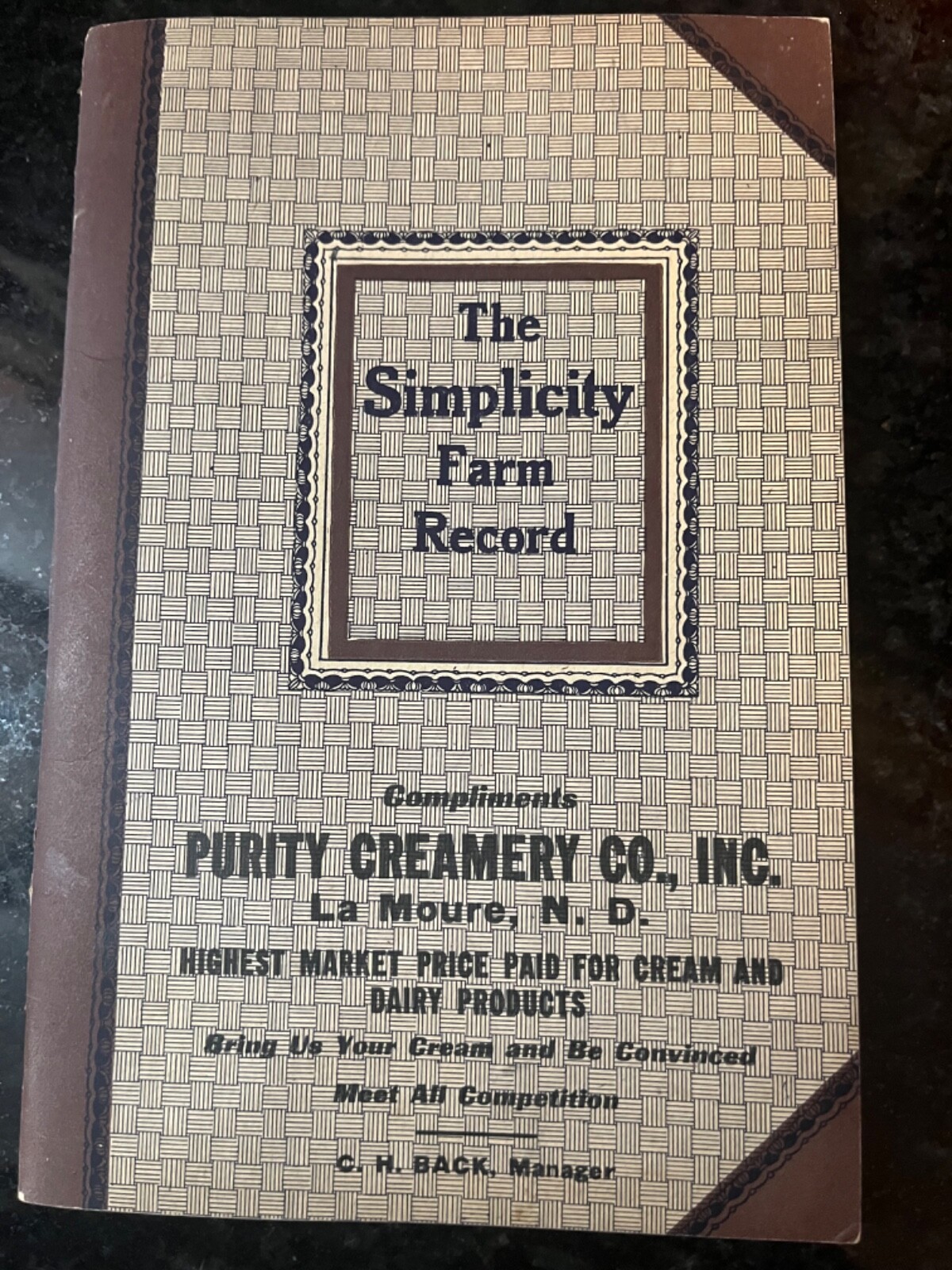 Unused 1920s Simplicity Farm Record Keeping Booklet Leon Valley Creamery Texas