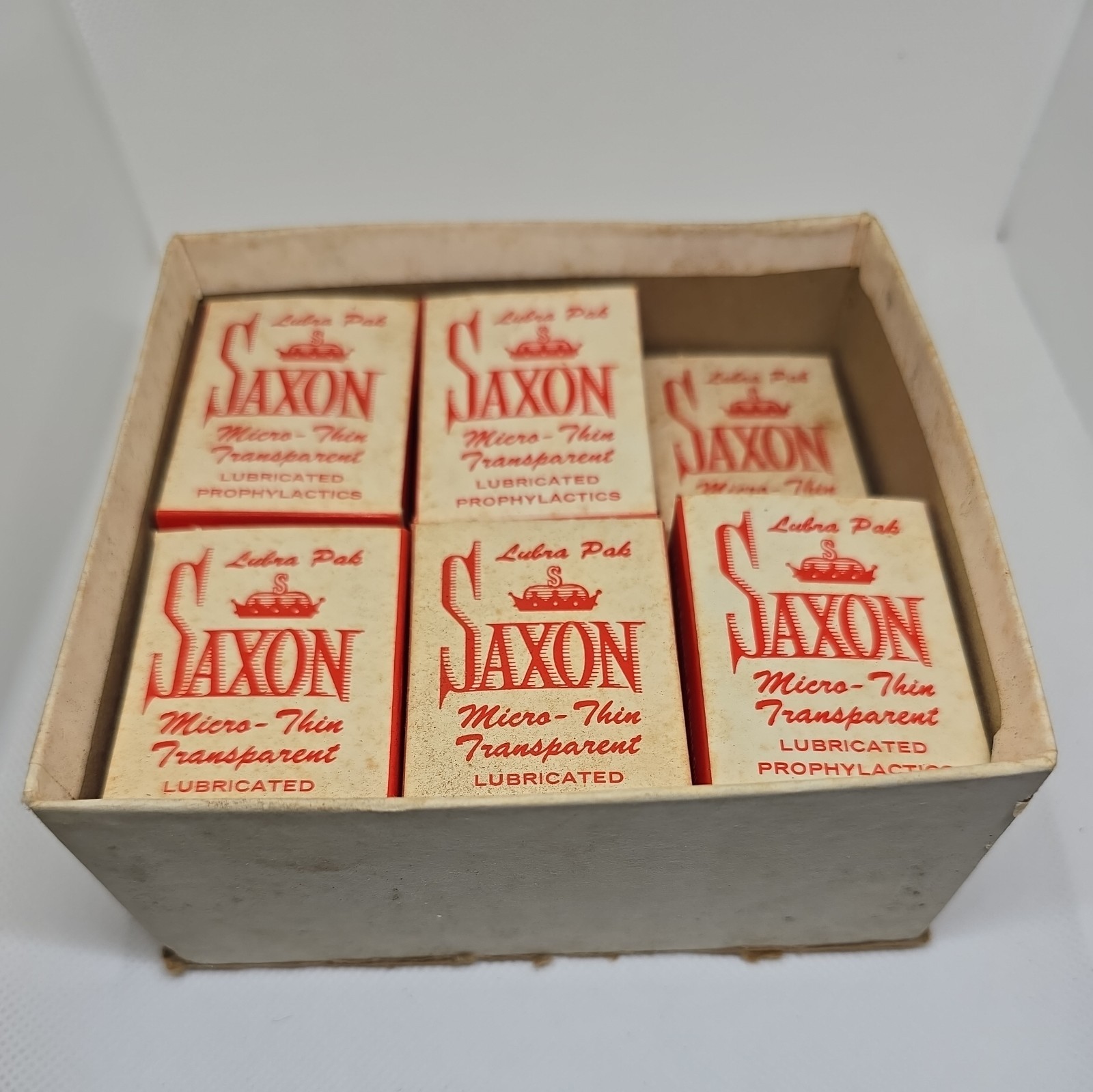 17 NOS Vintage Packs of 3 SAXON Prophylactics Condom Circle Rubber NEW OLD STOCK