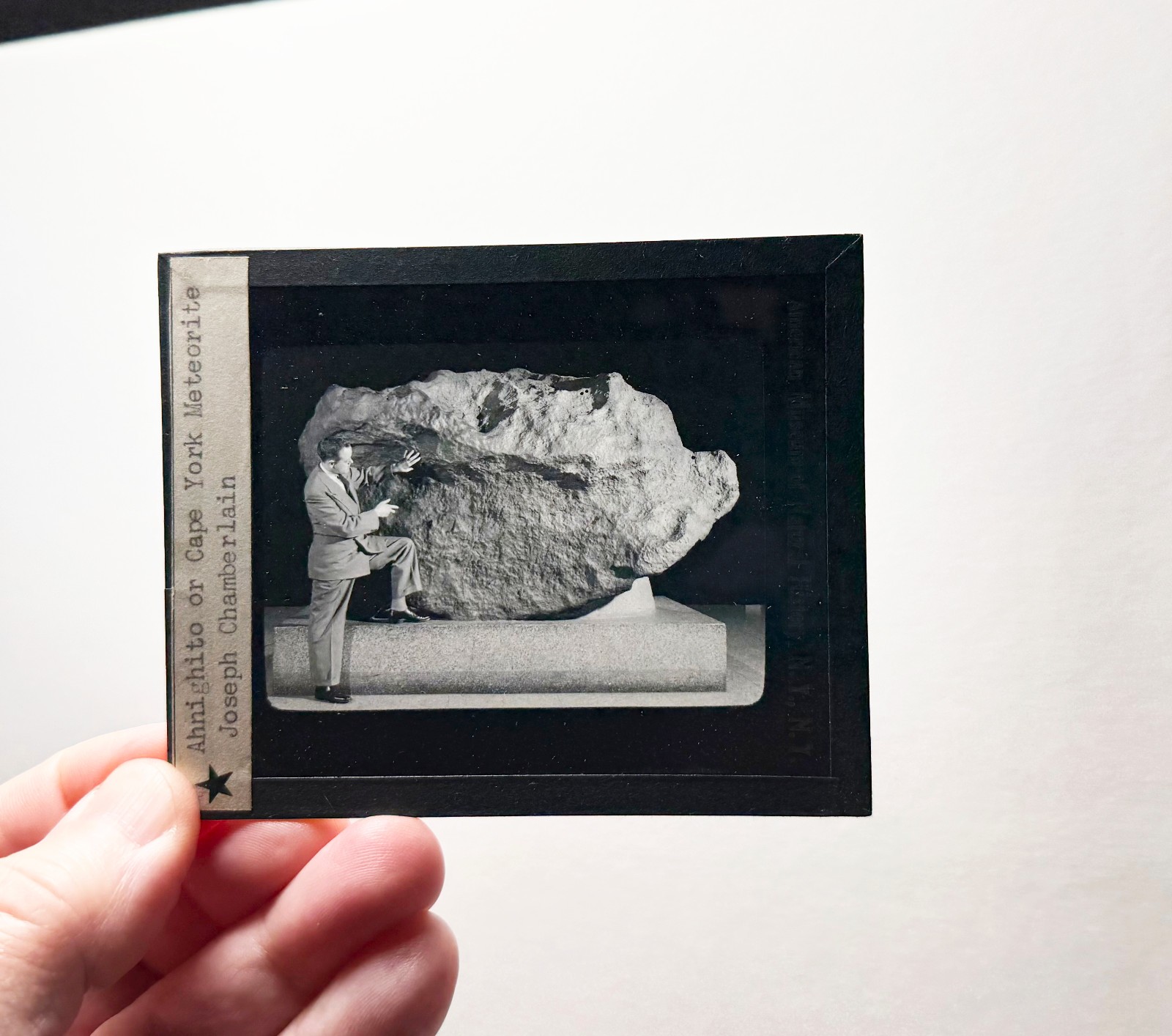 Cape York METEORITE Joseph Chamberlain magic lantern GLASS SLIDE