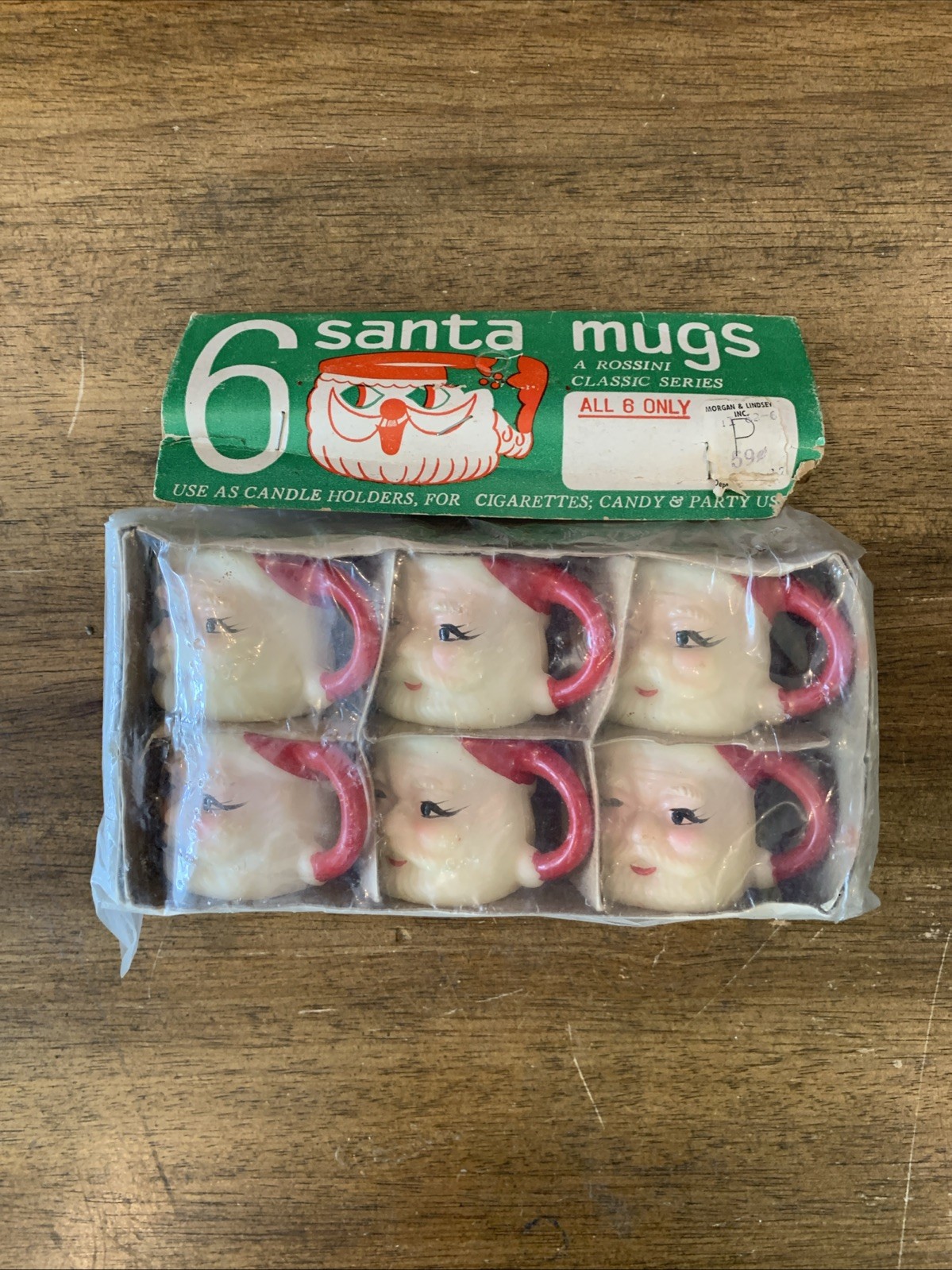 VTG Rossini Classic Series Mini Santa Mugs Set o 6 Ceramic Christmas NOS VTG Rossini Classic Series Mini Santa Mugs Set o 6 Ceramic Christmas NOS