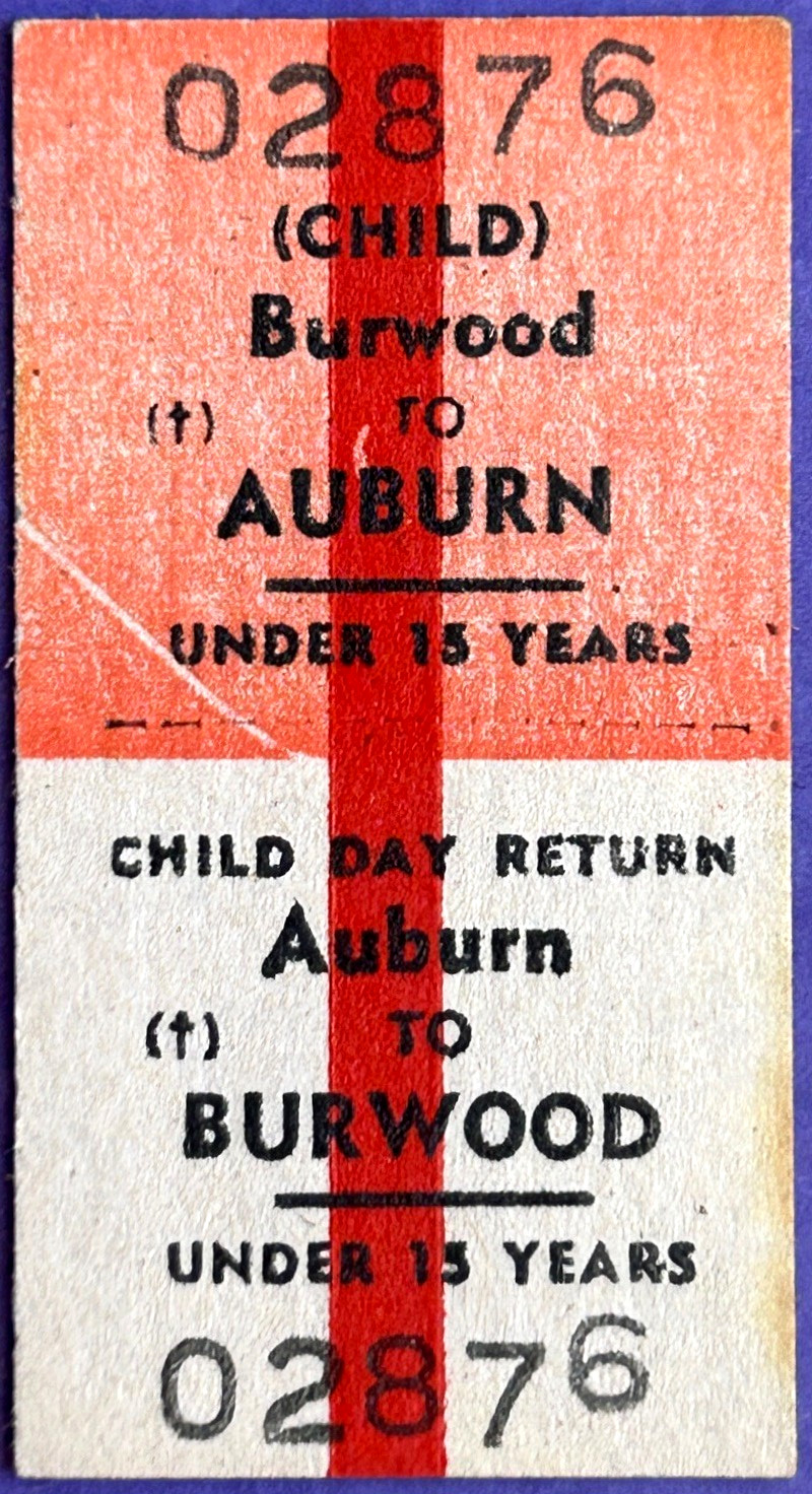 VR Ticket - BURWOOD to AUBURN - Child under 15 Day Return
