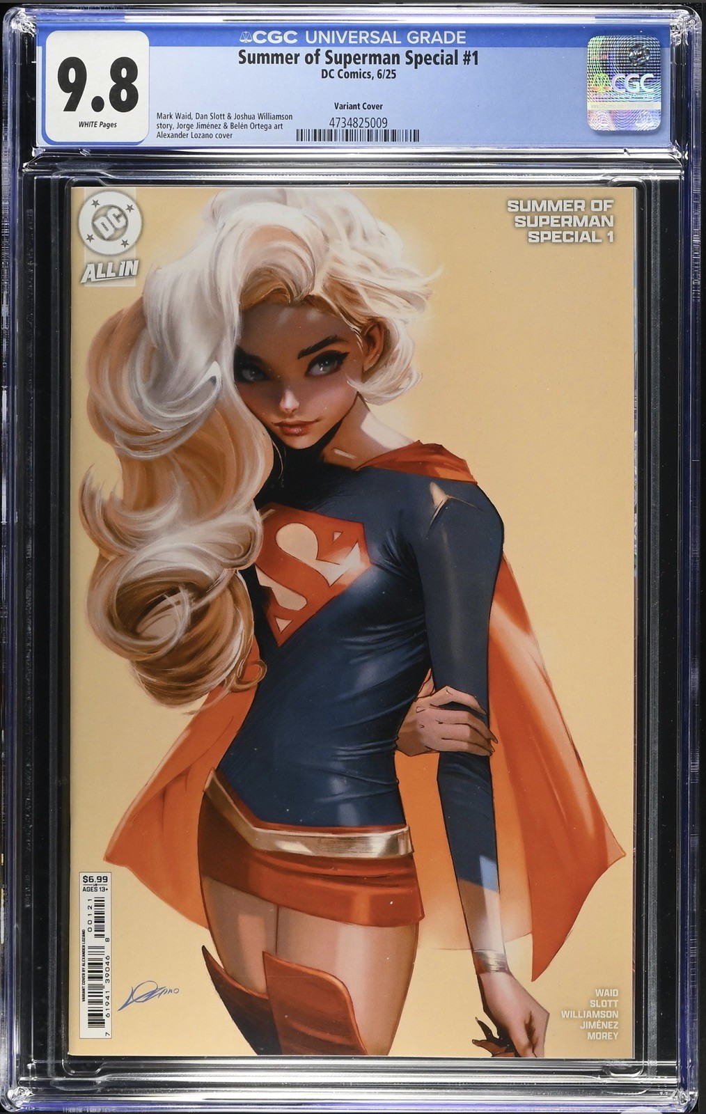 DC SUMMER OF SUPERMAN SPECIAL #1 CGC 9.8 LOZANO SUPERGIRL COVER 1ST PRINT