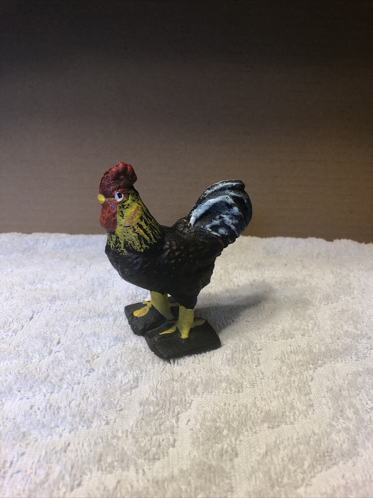 3 1/2 inch cast iron chicken figurine