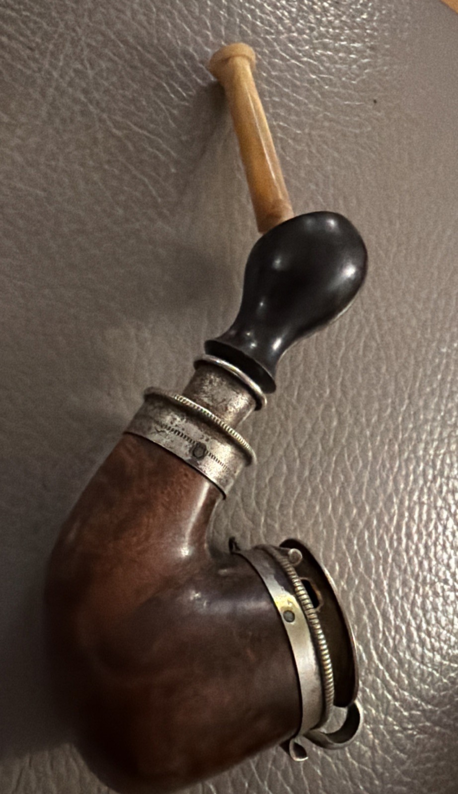 Vintage Swiss Made  BBK Tobacco Smoking Pipe With Hinged Lid Tobaciana