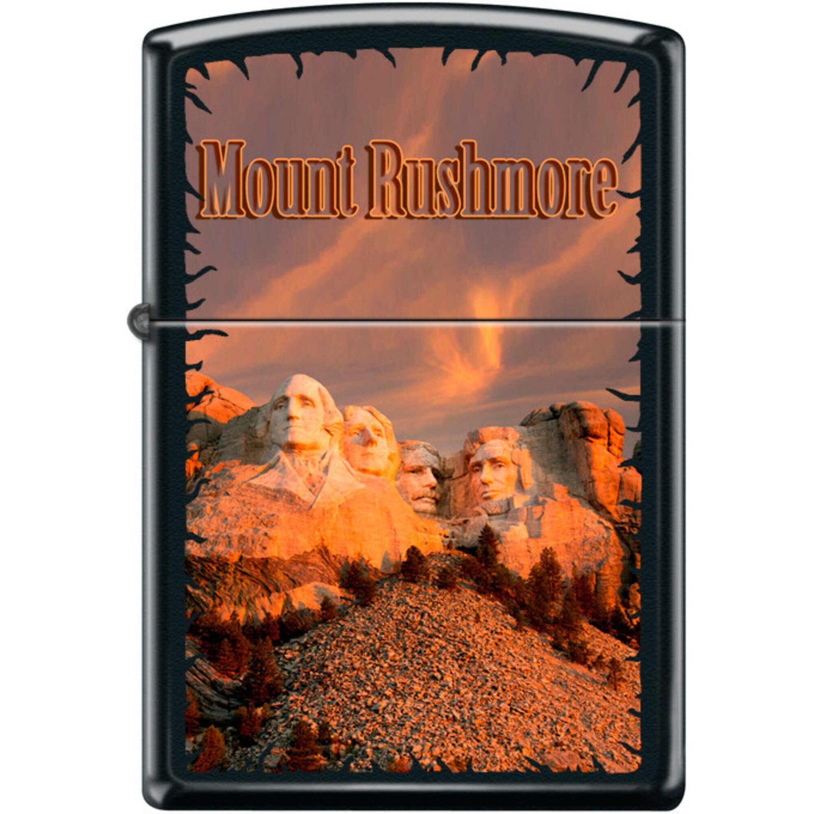 Zippo Windproof Pocket Lighter MT Rushmore Black Matte Metal XC452