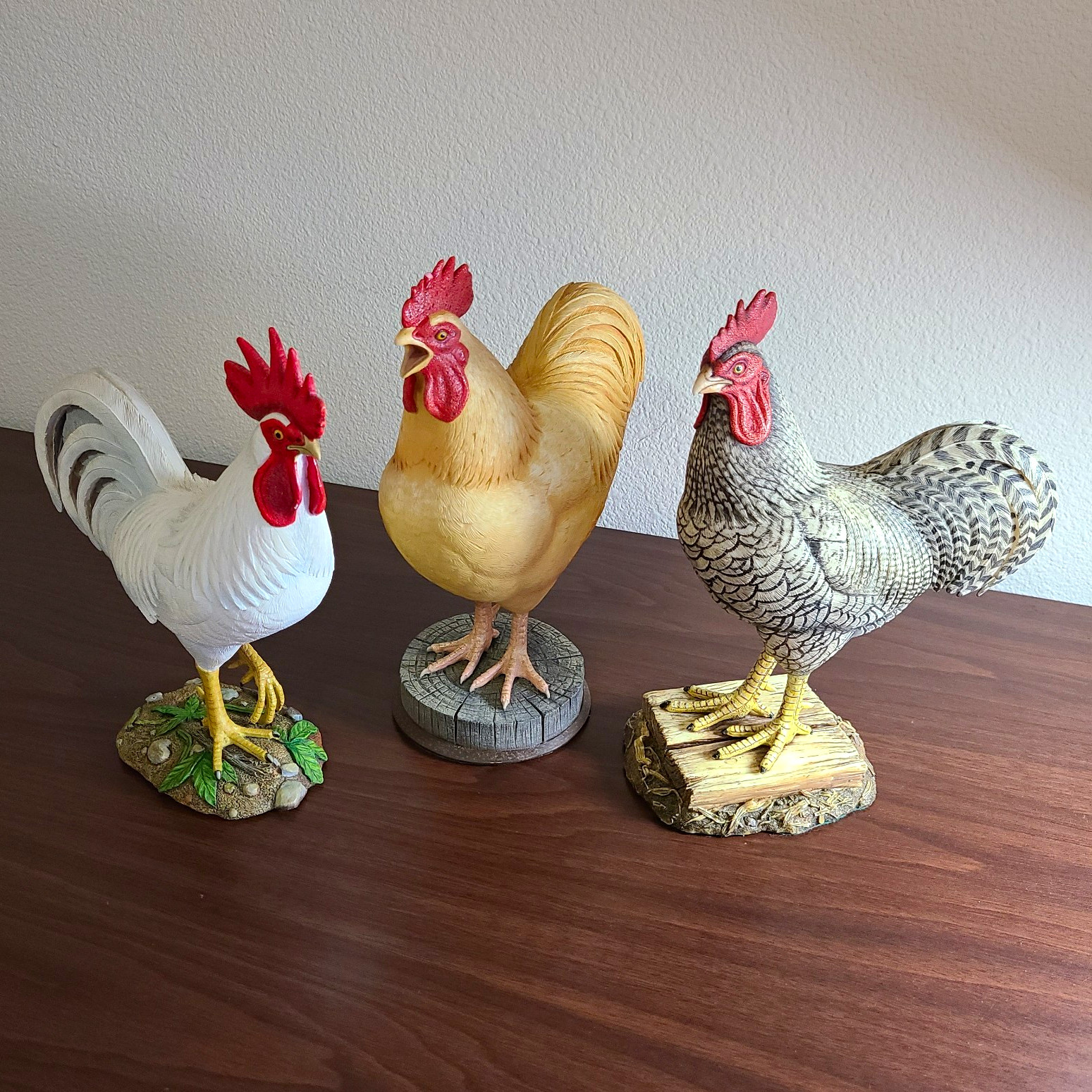 Danbury Mint Barnyard King Chicken Rooster Collection Set of 3 By Jeff Rechin