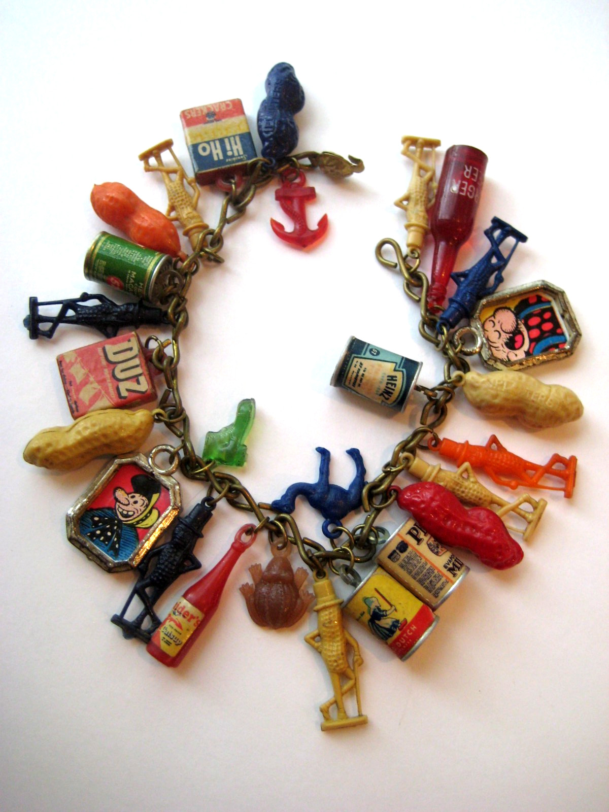 VTG 1939-40 New York World\'s Fair ADVERTISING Promo Charm Bracelet LOADED