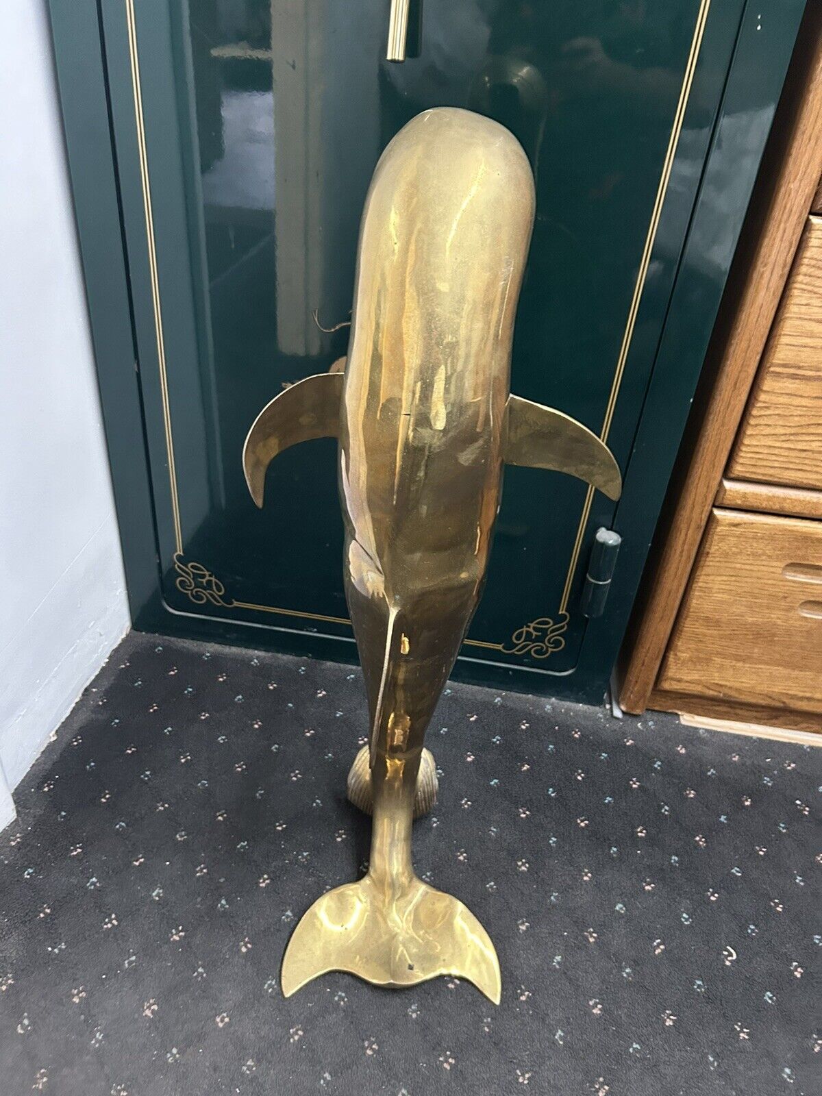 Dolphin Statue Figurine Large 100% solid Brass  33\