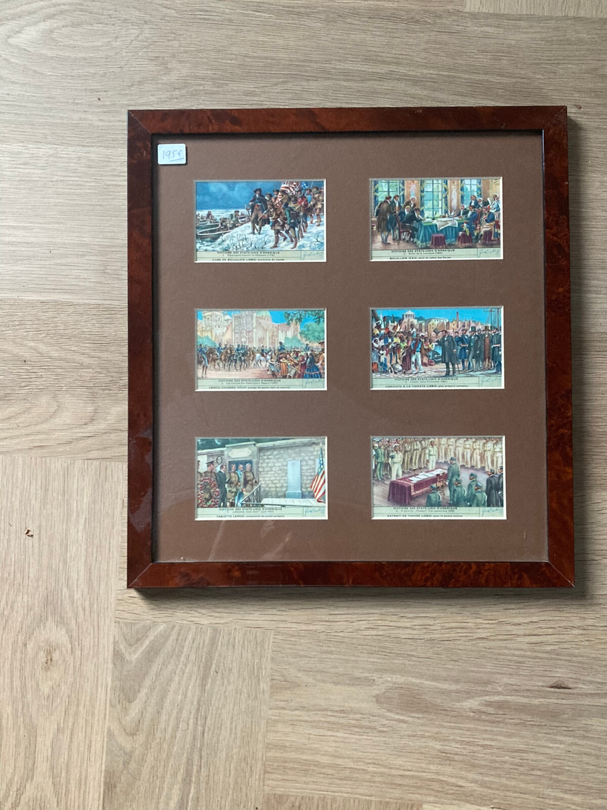 Liebig Series  of 6 Framed Chromos American History 1956\'s - French Text-S1659