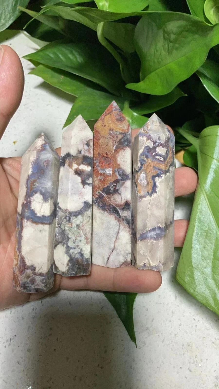 Wholesale 33PCS 2kg 2.75\'\'~3.5\'\' Natural map agate Obelisk Tower Crystal Healing