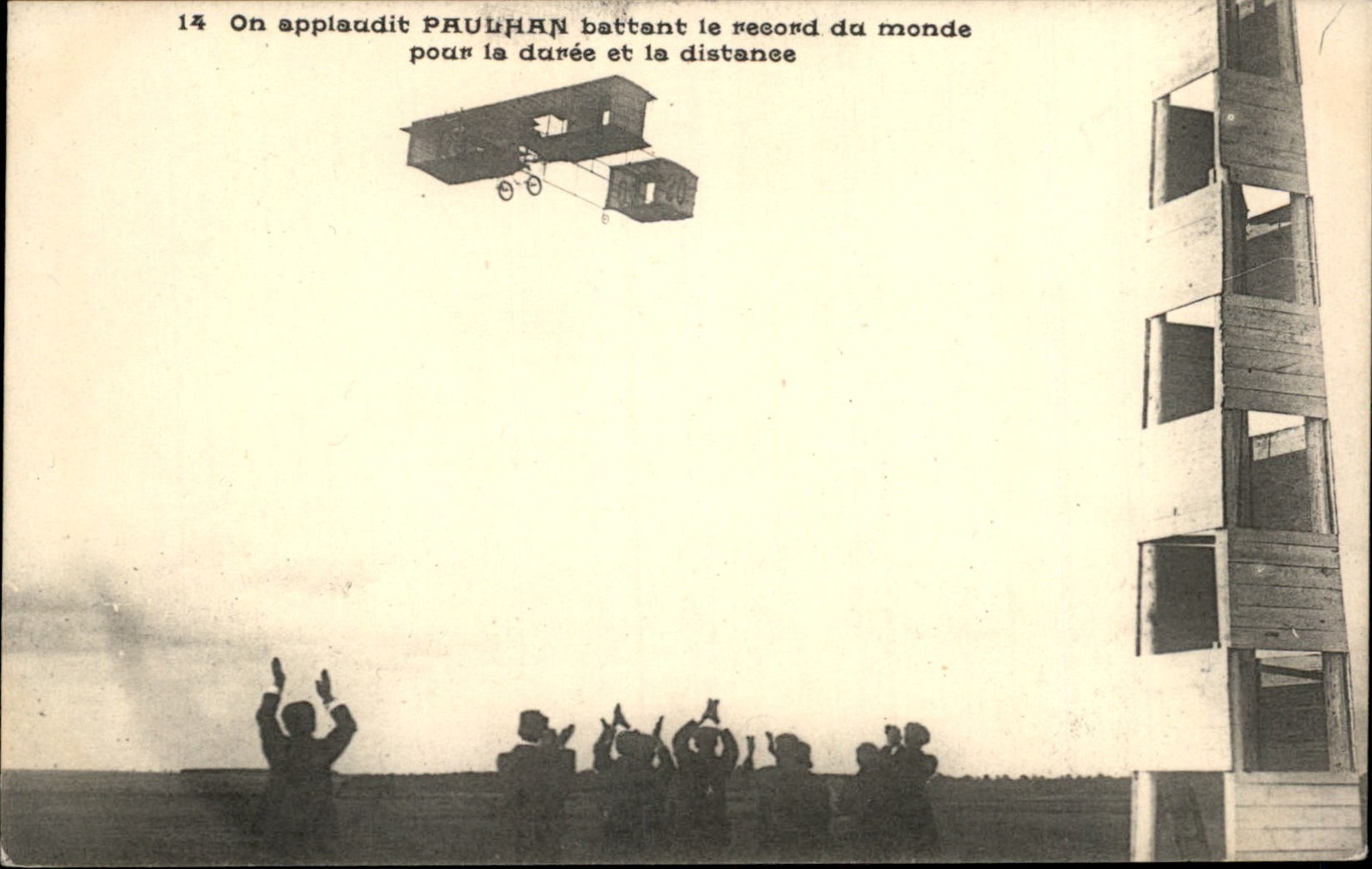 Early airplane Paulhan Record Breaker  Aviation c1900s-10s Vintage Postcard