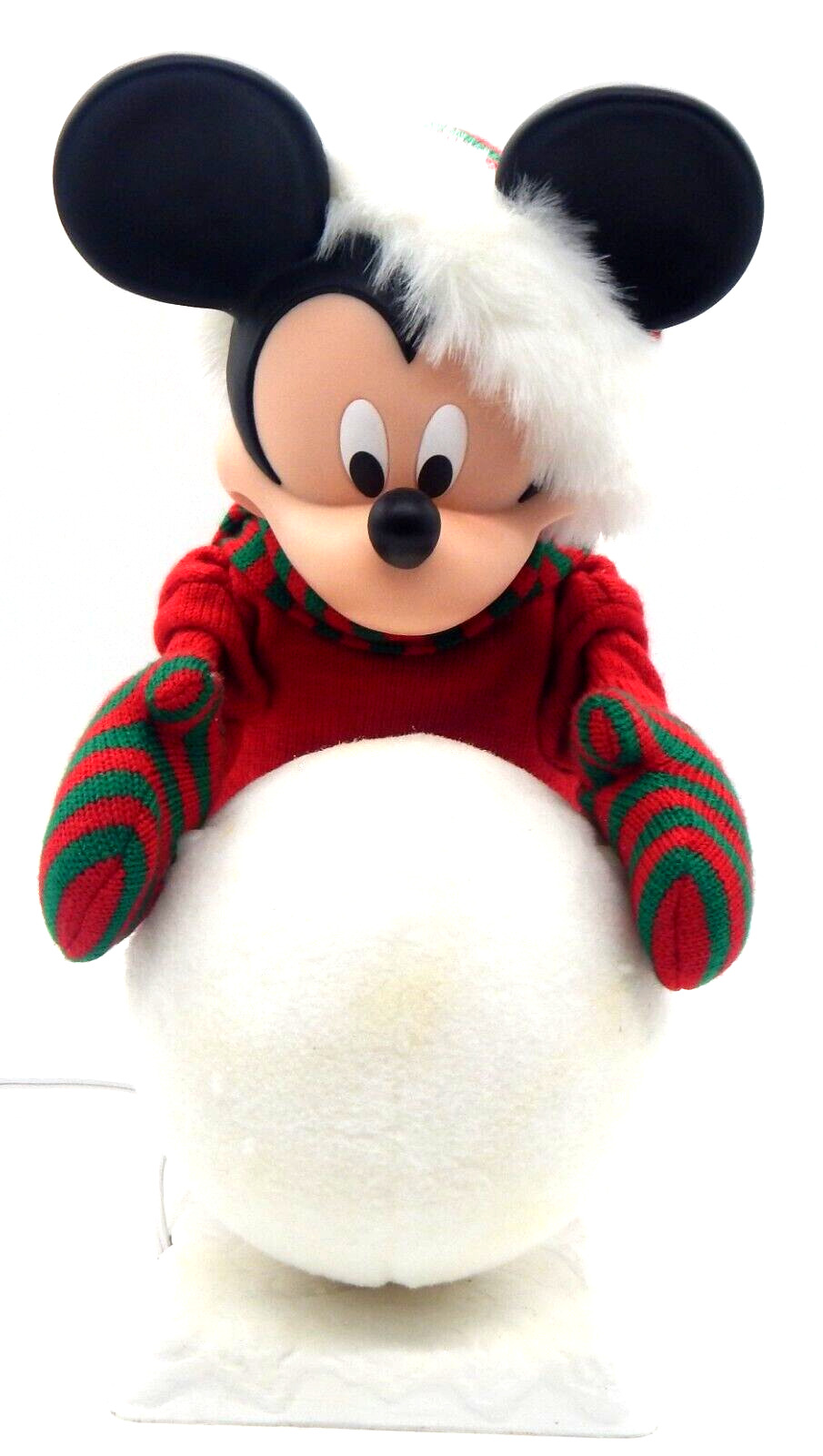 Rare 1997 Animated Mickey Mouse Rolling Giant Snowball Santa's Best Holiday