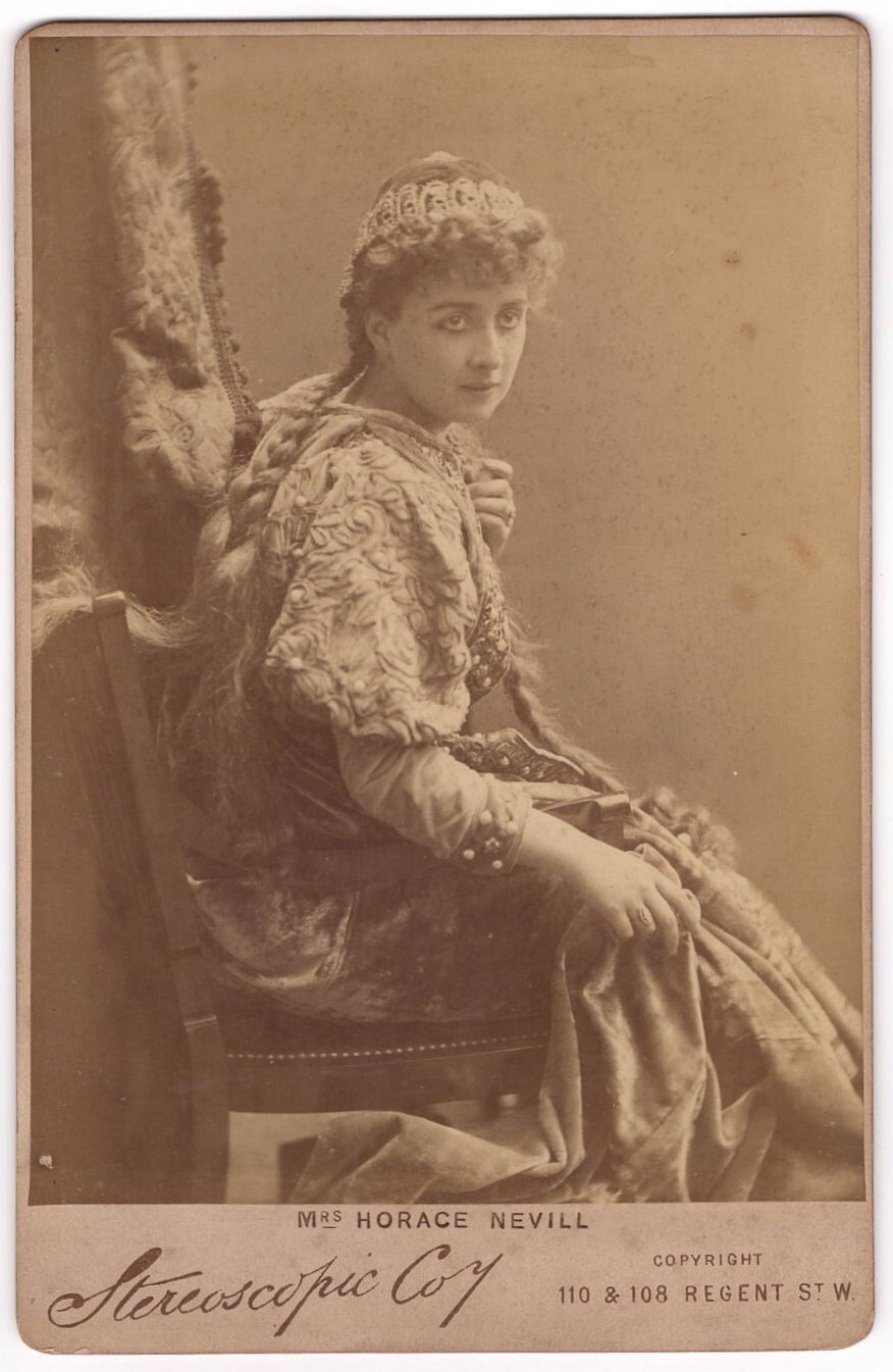 PORTRAIT OF MRS HORACE NEVILL : ENGLISH STAGE ACTRESS : CABINET CARD PORTRAIT OF MRS HORACE NEVILL : ENGLISH STAGE ACTRESS : CABINET CARD