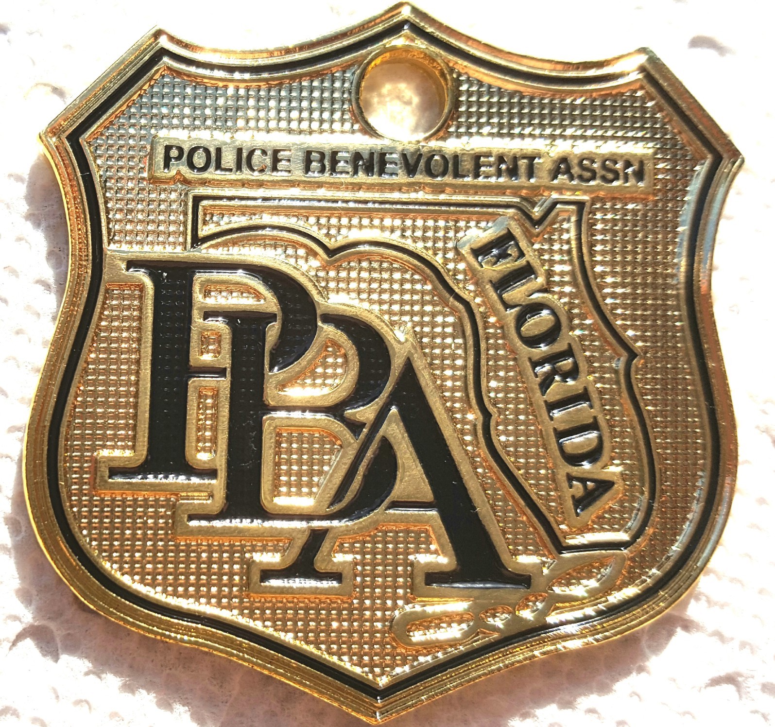 PBA OFFICIAL 2026 CAR SHIELD FLORIDA LAW SUPPORTER  GOLD LICENSE PLATE