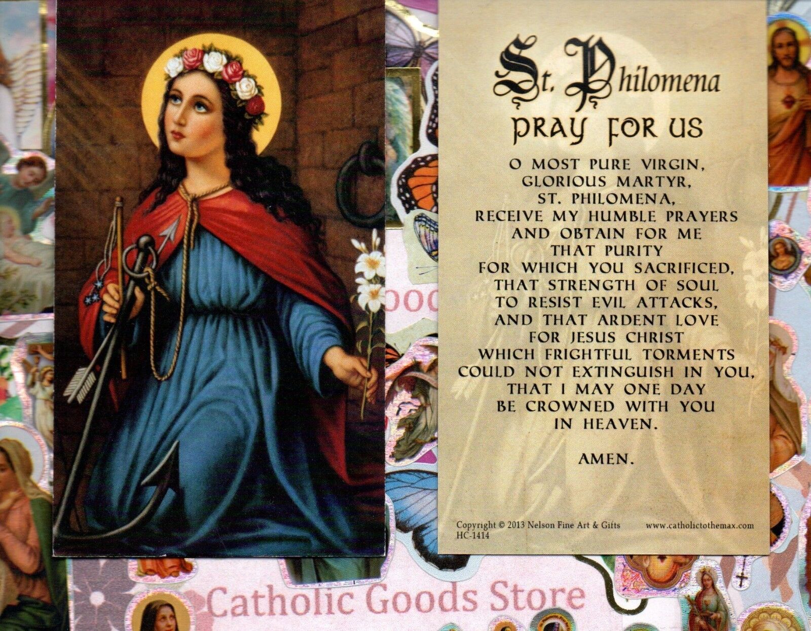 St. Philomena - Prayer to Saint Philomena  - Paperstock Holy Card