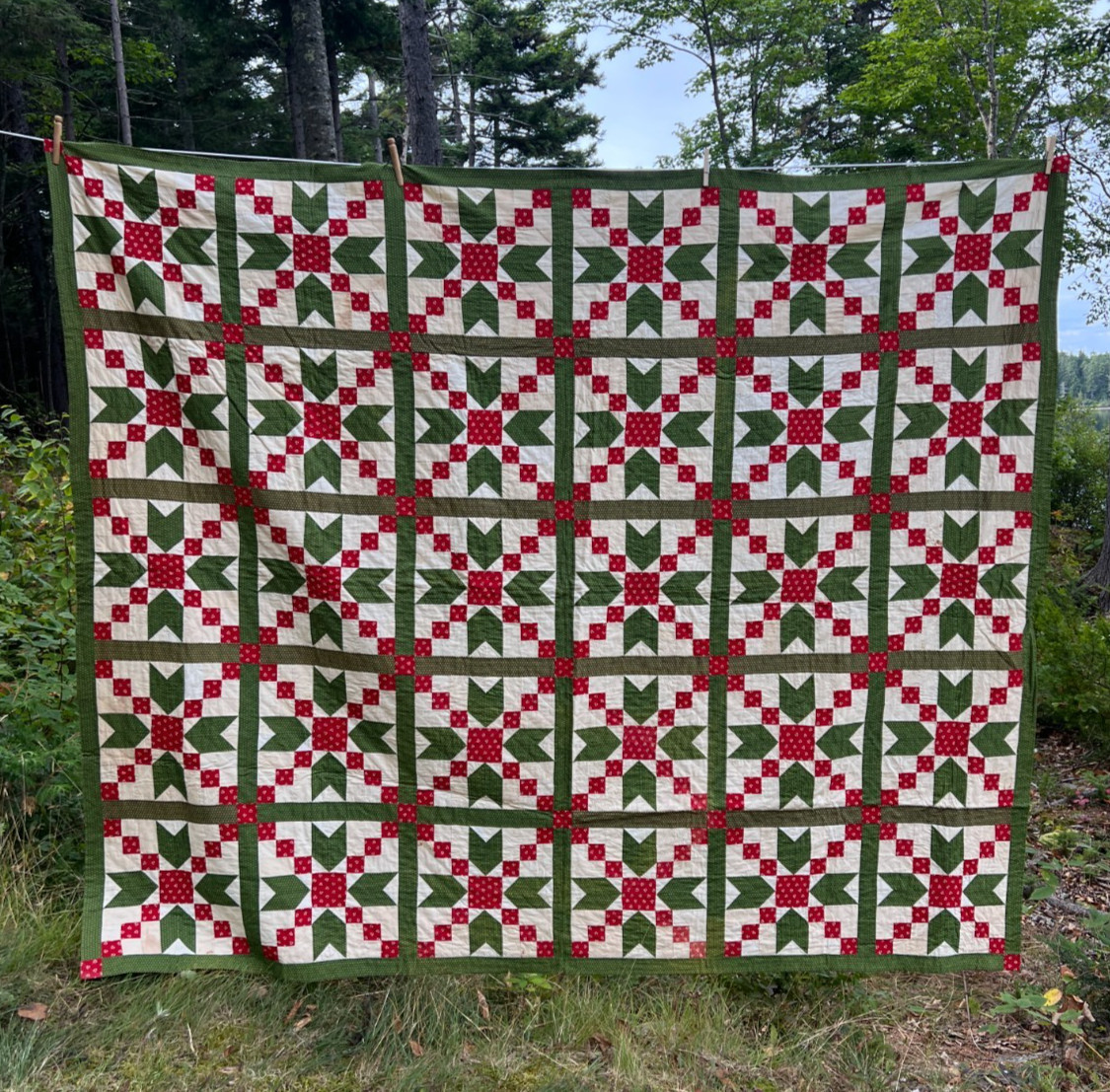 Antique Handmade Red & Green 