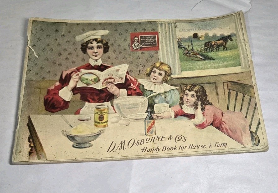 Rare 1890s D.M. OSBORNE & CO Handy Book For House & Farm  Implements & Recipes