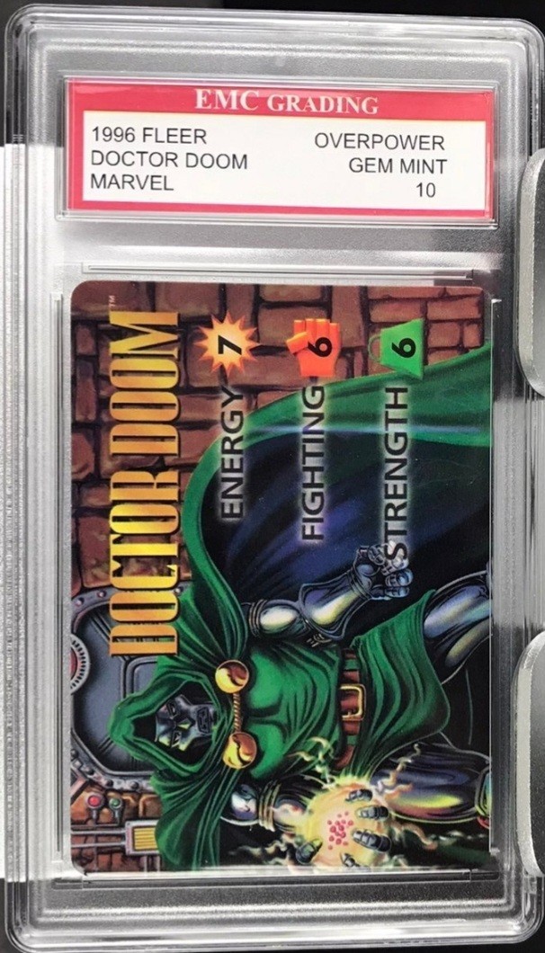 1995 Marvel OVERPOWER Doctor Doom Stat Card EMC 10 