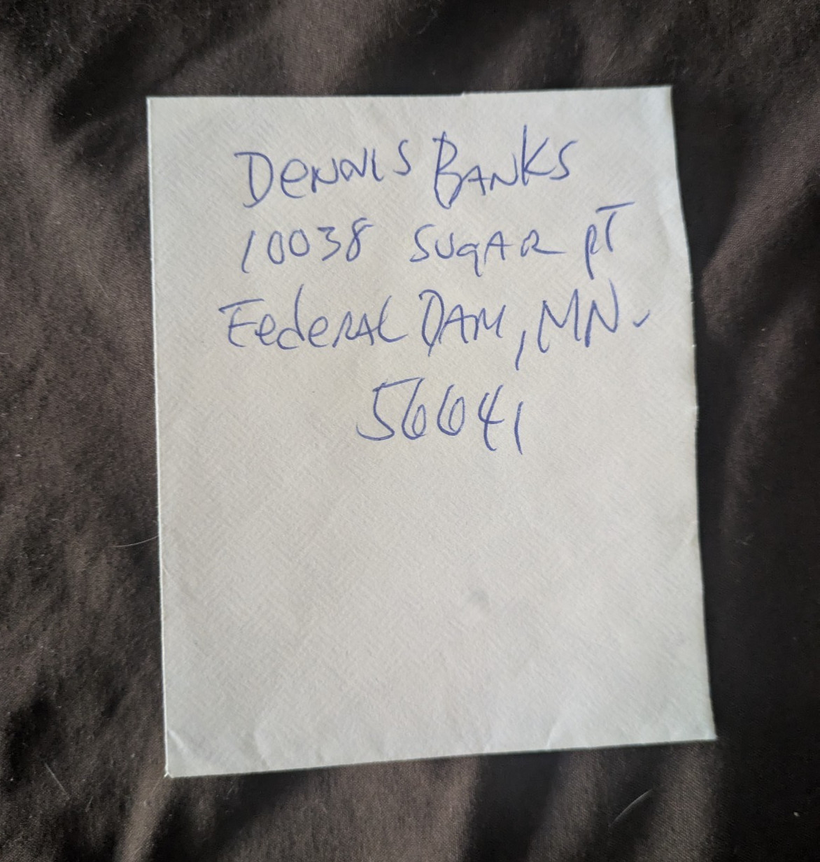 Dennis Banks Handwritten Address Envelope American Indian Movement AIM Activist