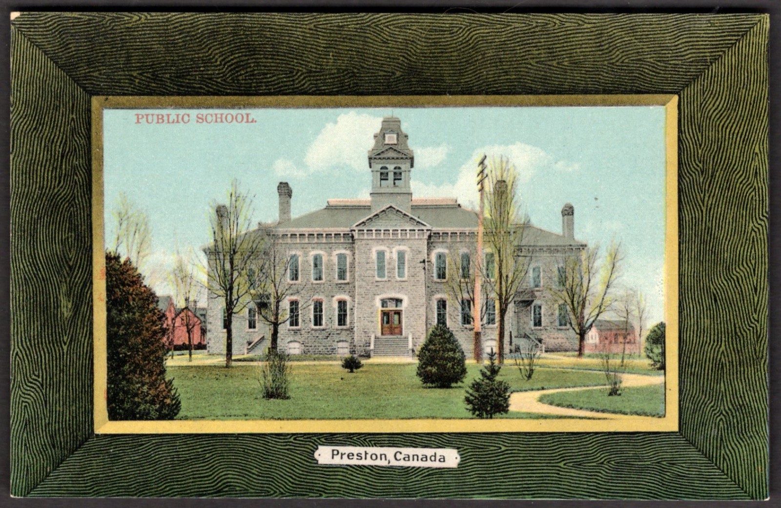 PRESTON Ontario Postcard 1910s Public School