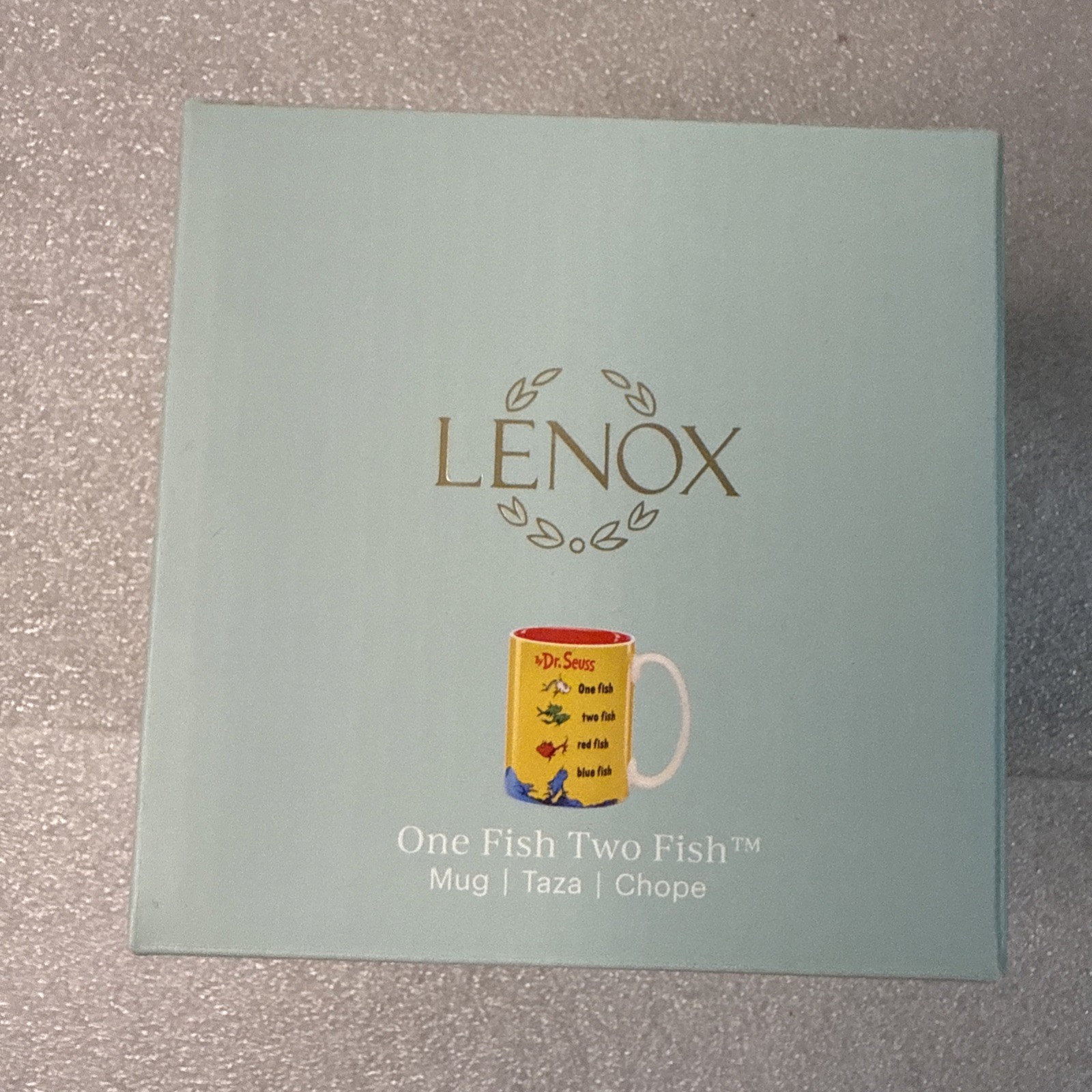 Lenox Dr. Seuss\' One Fish Two Fish Porcelain 12 oz Mug Cup New in Box