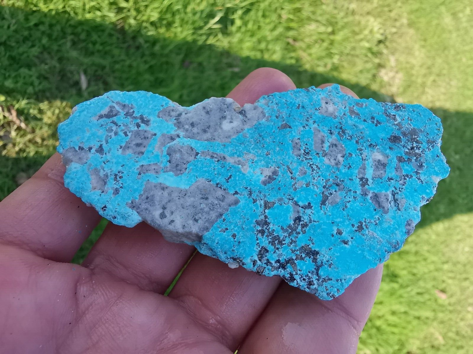 Turquoise With Pyrite Slab, 100% Natural Stone, Not Stabilized, 420 Carat