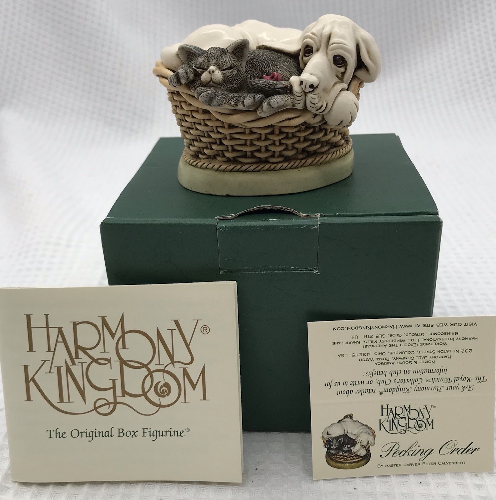 Harmony Kingdom Pecking Order Turtle Dog Cat Mouse UK Made Box Figurine Papers