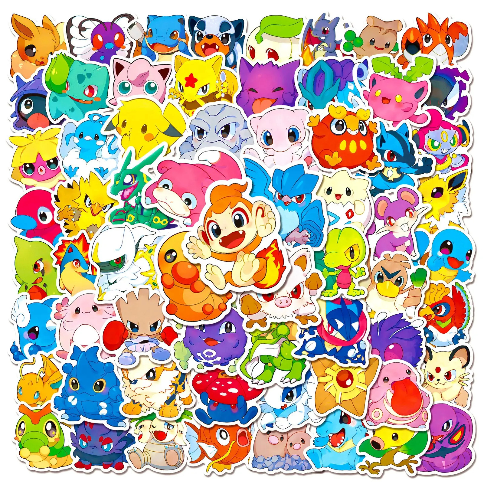 100 x 100PCS Kawaii Pokemon Anime Stickers Waterproof Vinyl Laptop Water bottle
