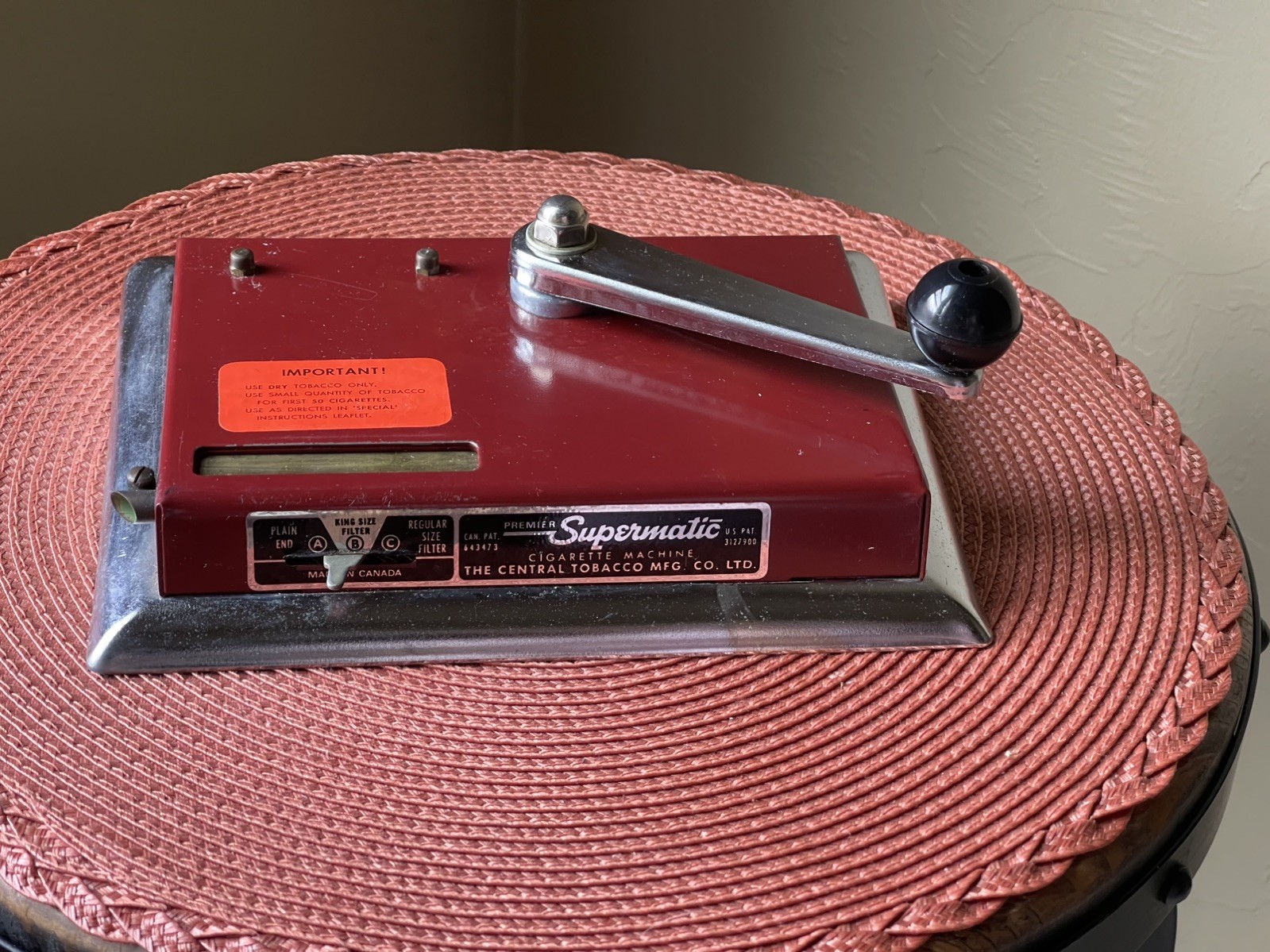 Vintage Premier Supermatic Cigarette Injector Machine preowned Vintage Premier Supermatic Cigarette Injector Machine preowned