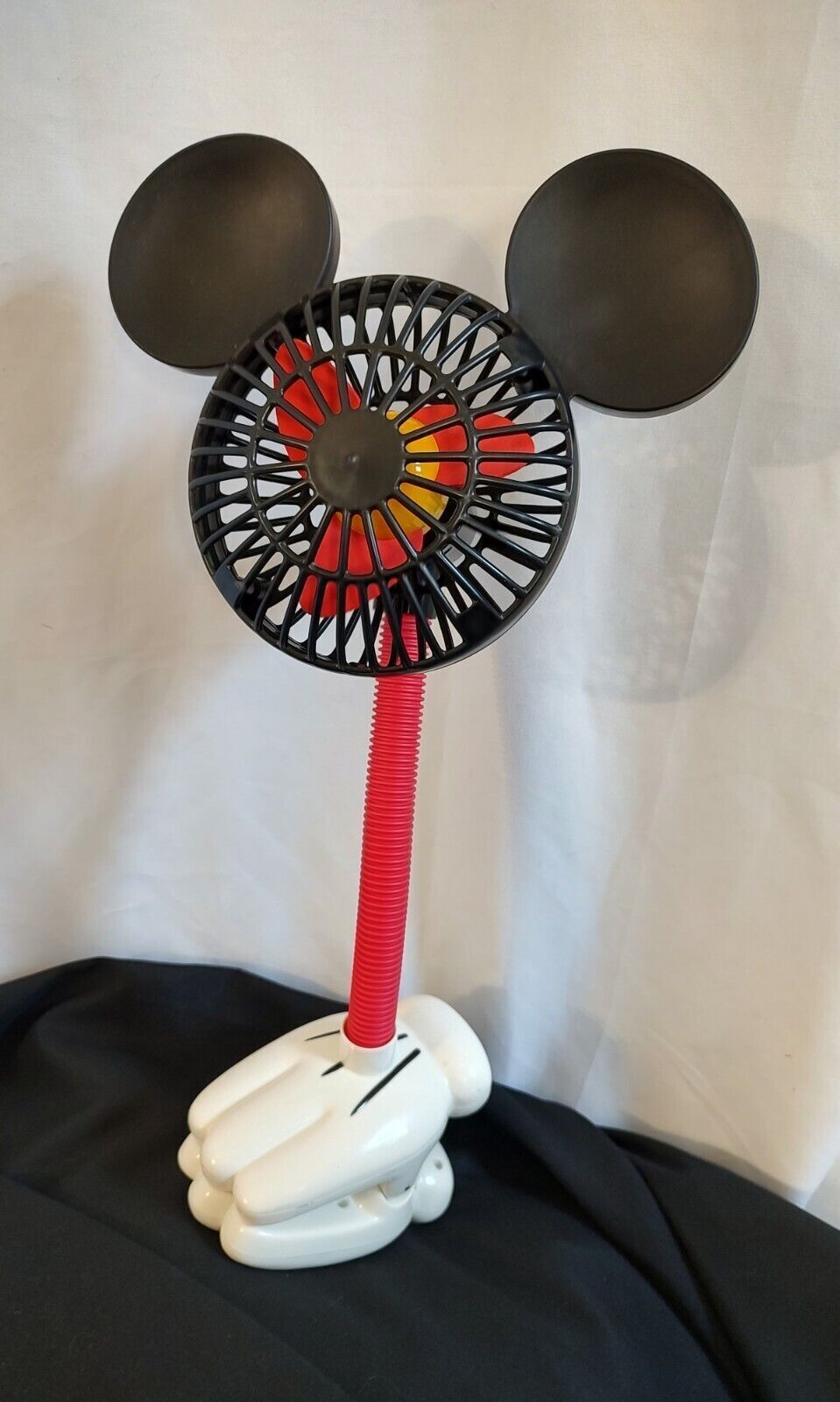 Vintage Mickey Mouse Ears Clip On Desk Table Fan Battery Powered Retro Disney