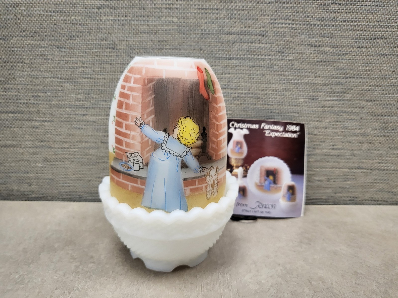 Fenton Hand Painted 1984-Christmas Fantasy \