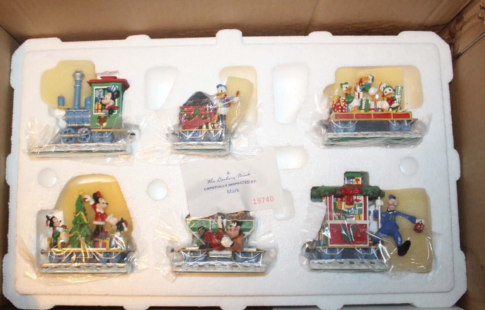 Danbury Mint MICKEYS CHRISTMAS TRAIN holiday set Mouse Disney w/Box