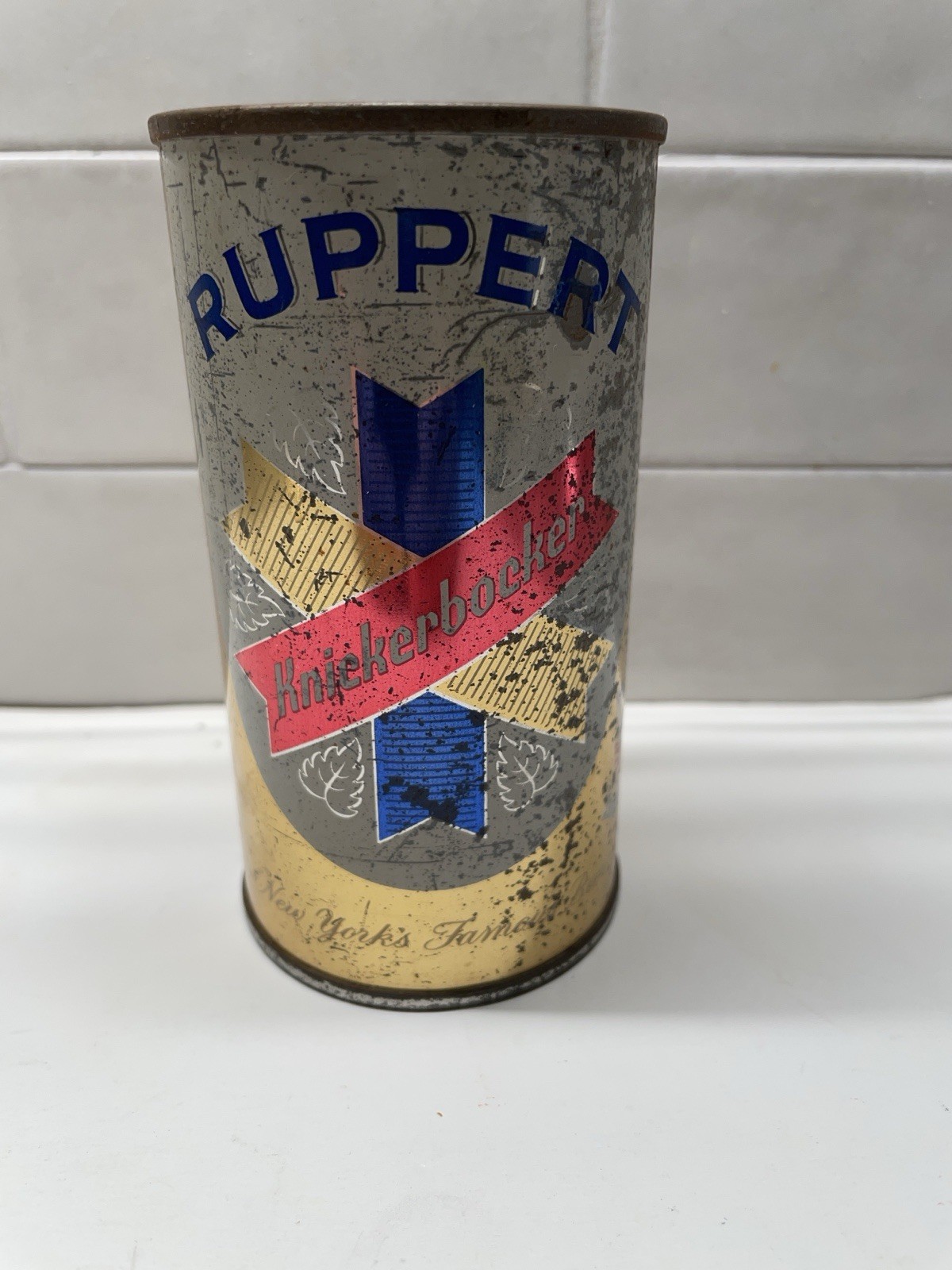 Vintage RUPPERT KNICKERBOCKER Tin Beer Can Piggy Bank 12 Ounce